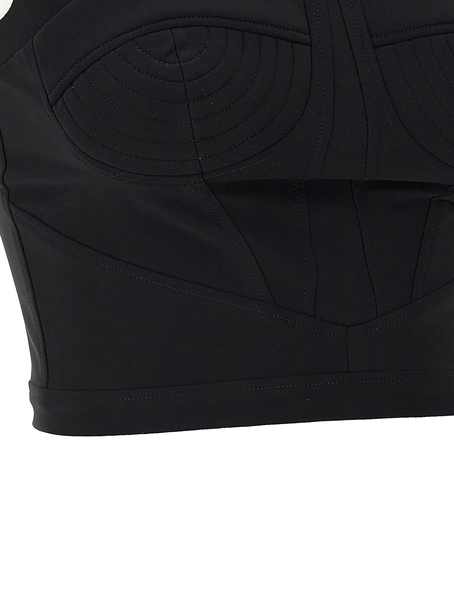 Tank Top by Nensi Dojaka for women in stretch polyamide black showcases a sumptuous silhouette, artfully detailed with a sumptuous and for a truly sumptuous finish.