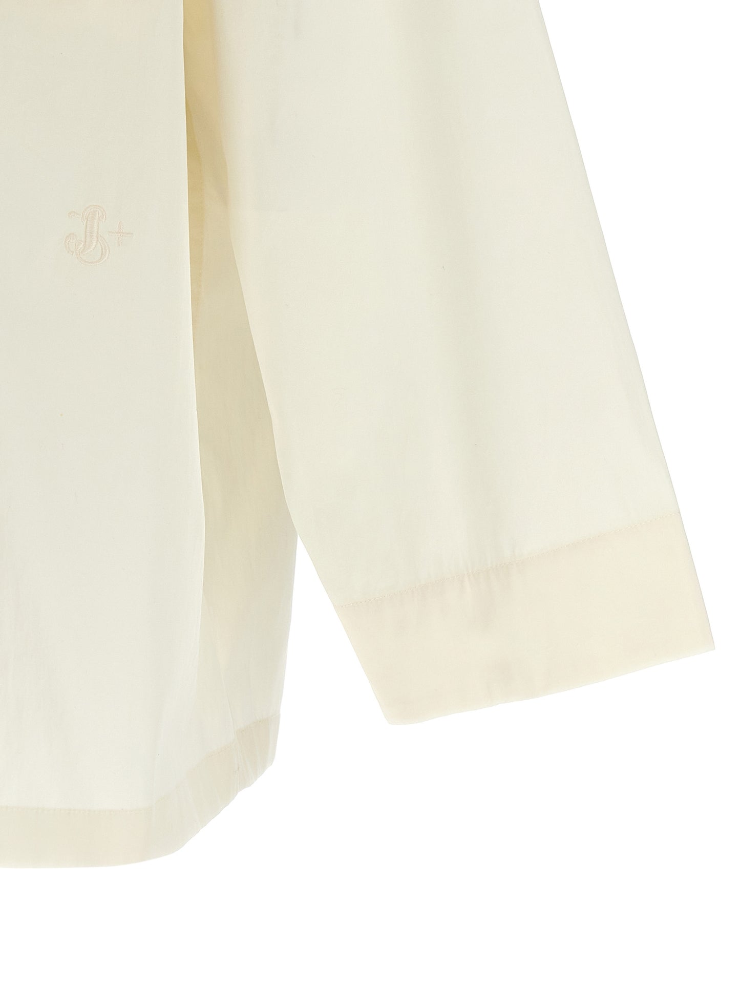 Shirt by Jil Sander for men in cotton white features an architectural silhouette with a refined and elegant for a architectural look.