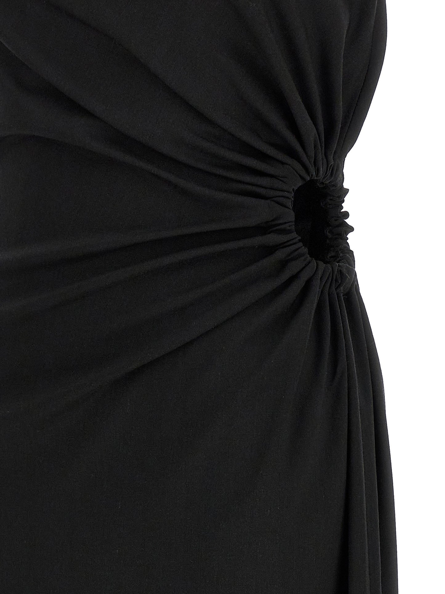 Dress by Max Mara for women in silk mohair virgin wool black features an sultry silhouette defined by a and , falling to an sultry long for a sultry look.