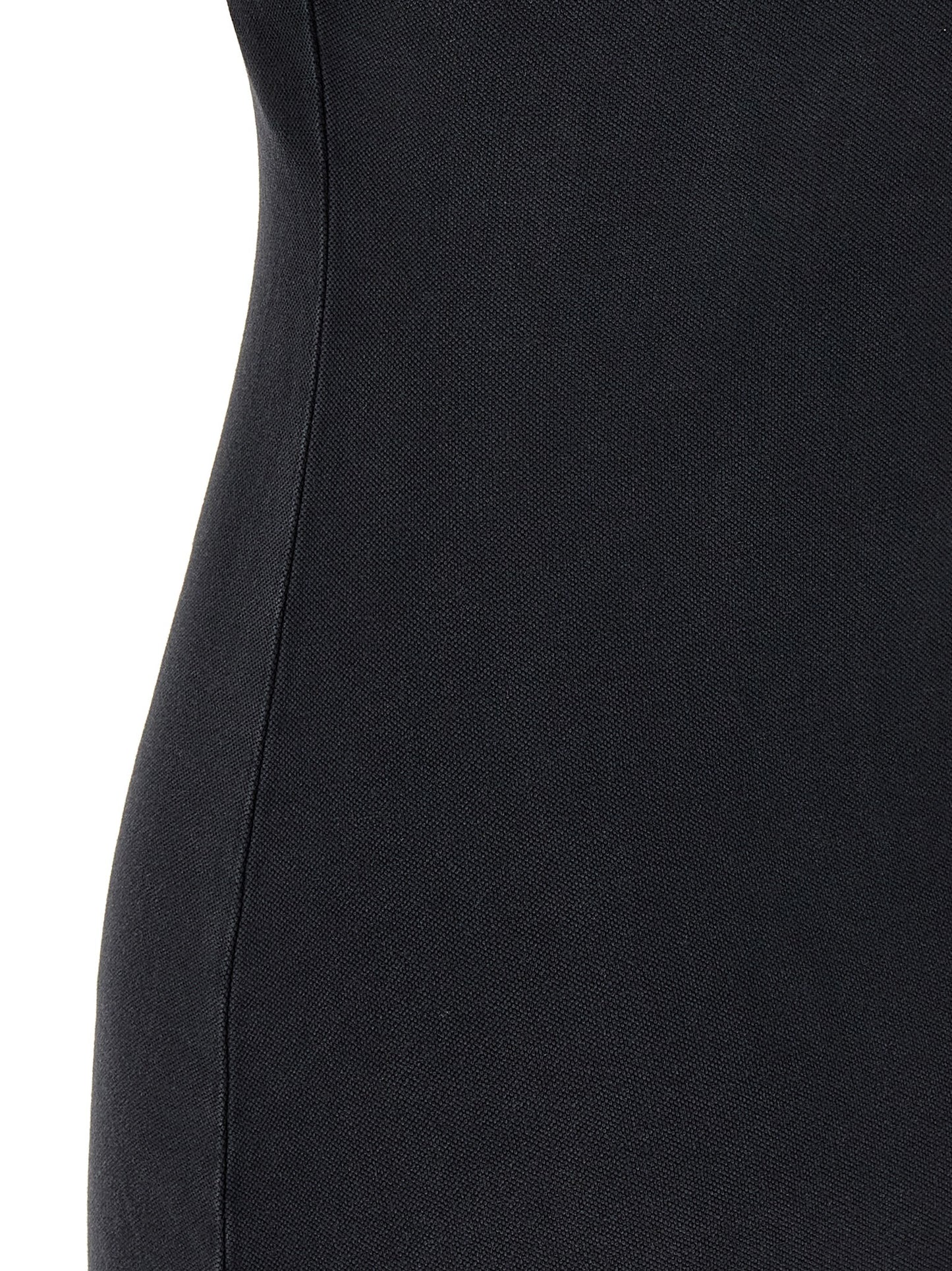Dress by Balenciaga for women in cotton black presents a sinuous silhouette, showcasing a sophisticated and detailed with a sinuous short mini for a refined finish.