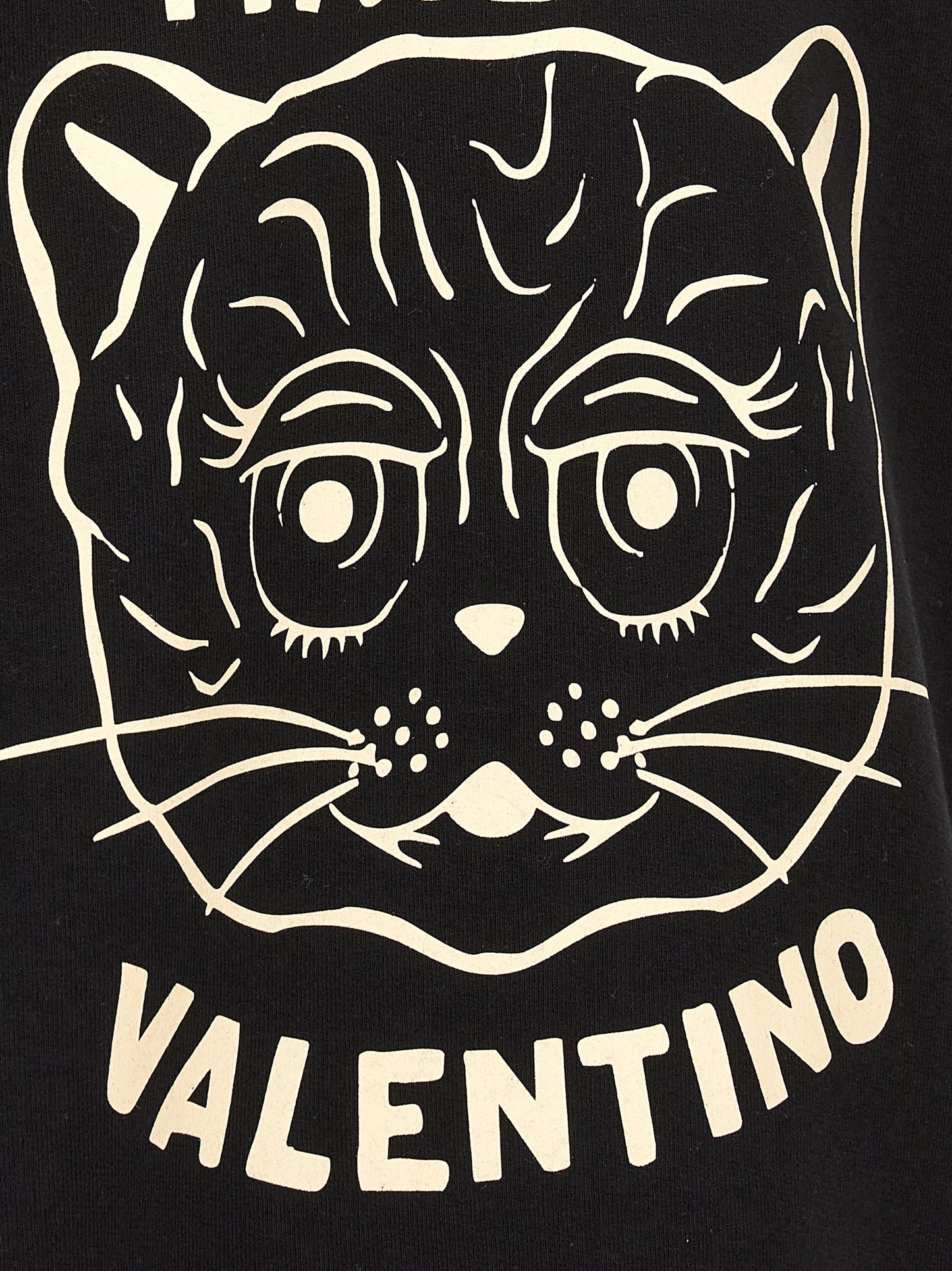 Sweatshirt Hoodie by Valentino Garavani for men in cotton black & print showcases a city-ready silhouette, artfully detailed with a signature and for a city-ready finish.