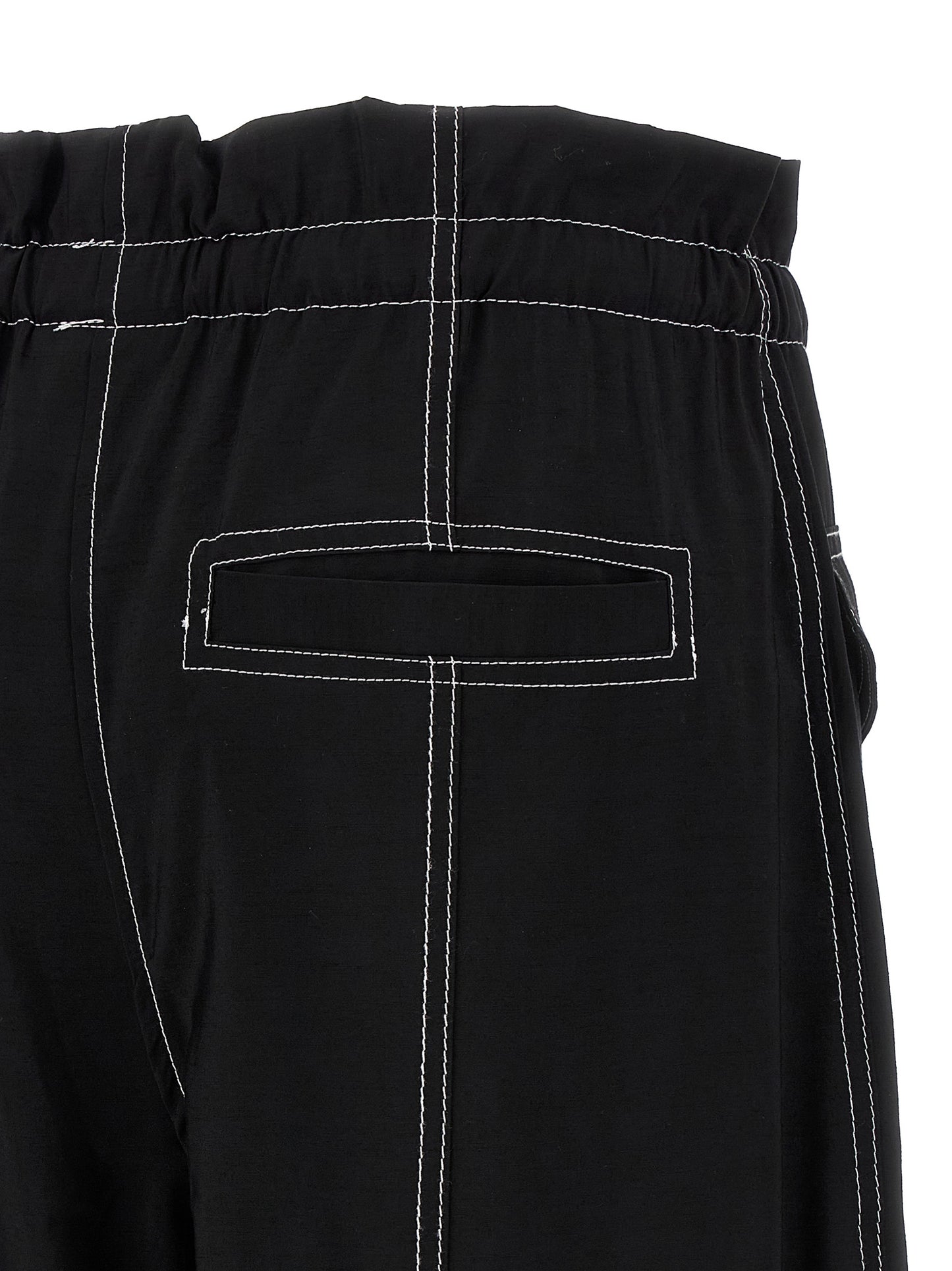 Casual Pants by Ganni for women in polyester & viscose black features a refined silhouette with a refined straight, defined by a high rise and a refined long for a refined finish.