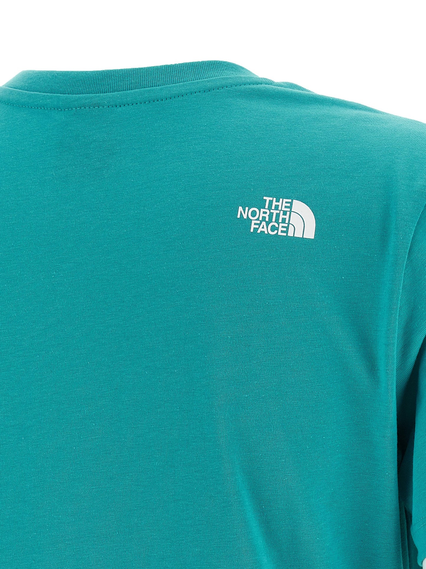 Activewear T-Shirt by The North Face for women in cotton polyester light-blue & print features a dynamic silhouette with and enhanced by functional .