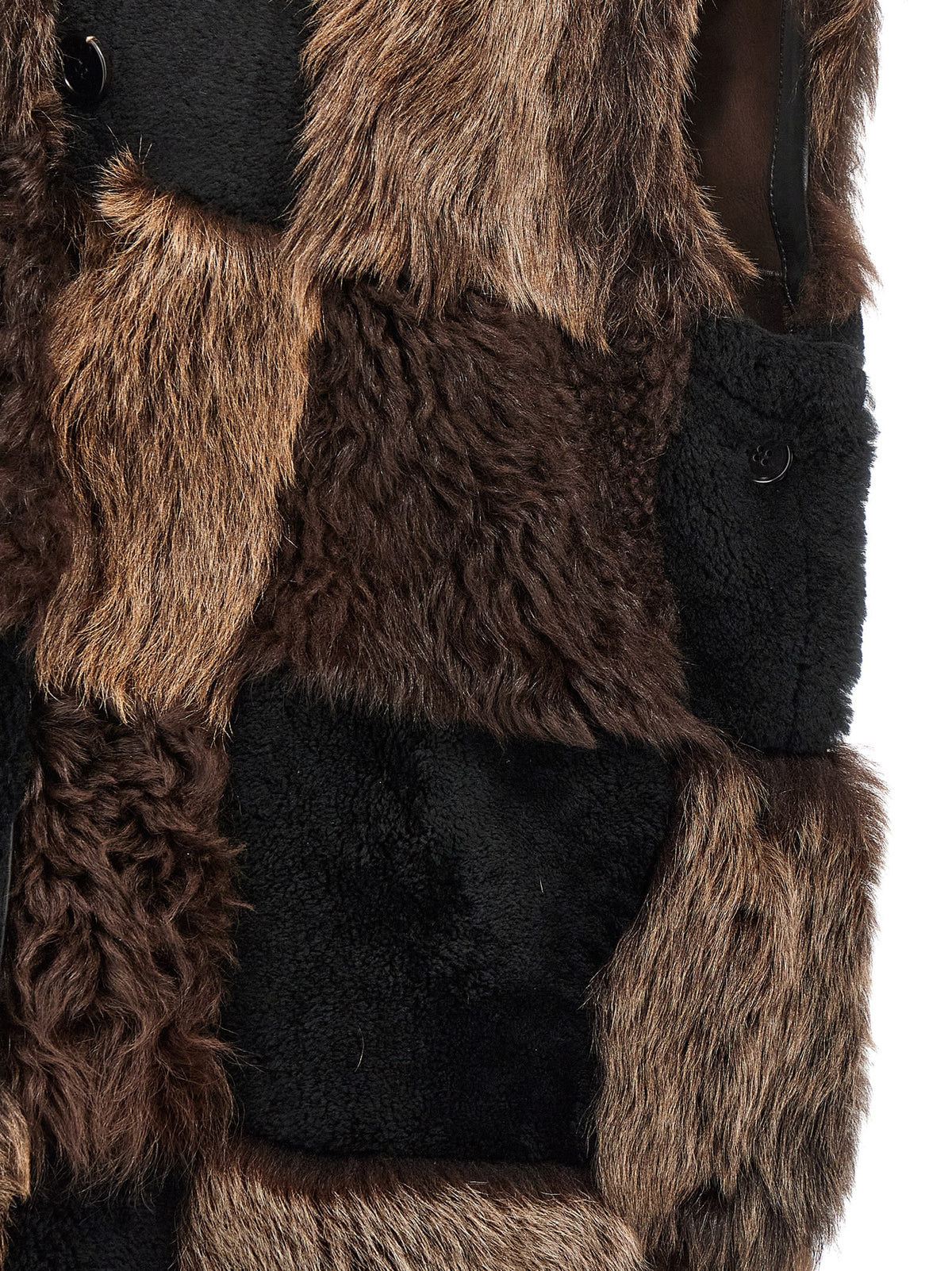 Vest by Marni for women in lamb shearling brown features a stylish silhouette, showcasing distinct and a refined for a truly stylish finish.