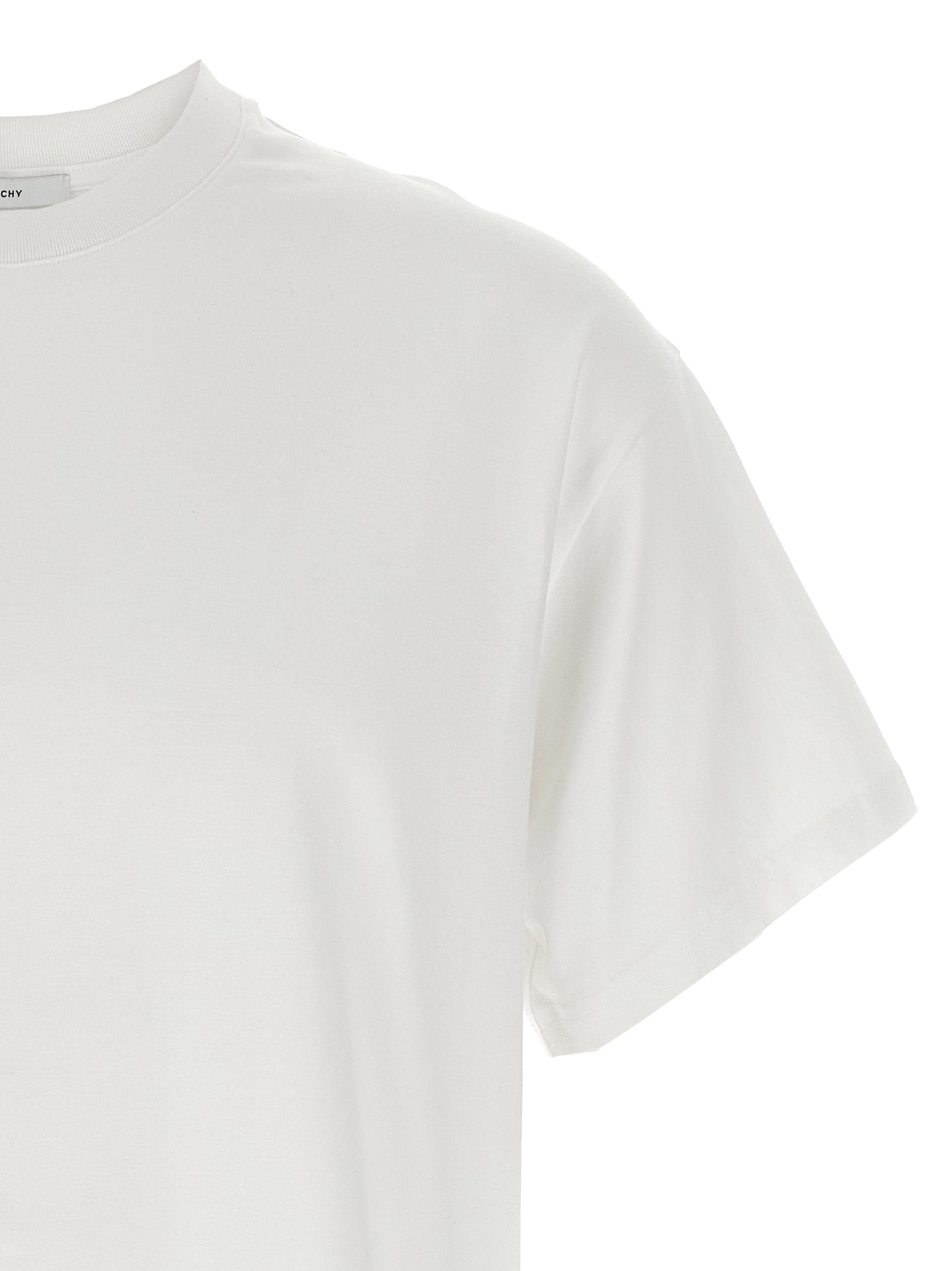 T-Shirt by Givenchy for men in cotton white & print features a plush silhouette, showcasing a sophisticated crew neckline and for a truly plush finish.
