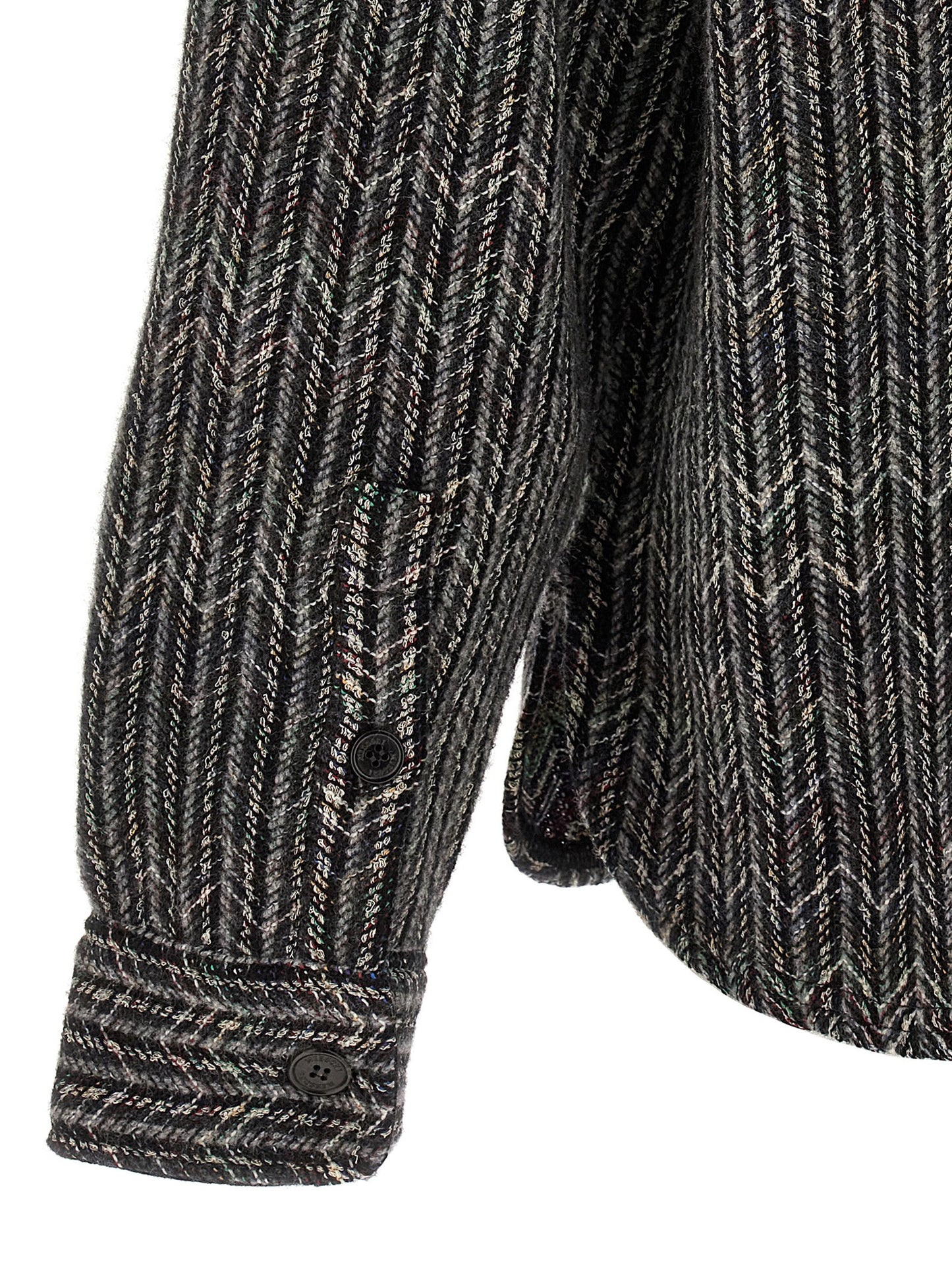 Shirt by Missoni for men in viscose polyester cotton wool gray & patterned, featuring a nuanced and nuanced for a sophisticated finish.