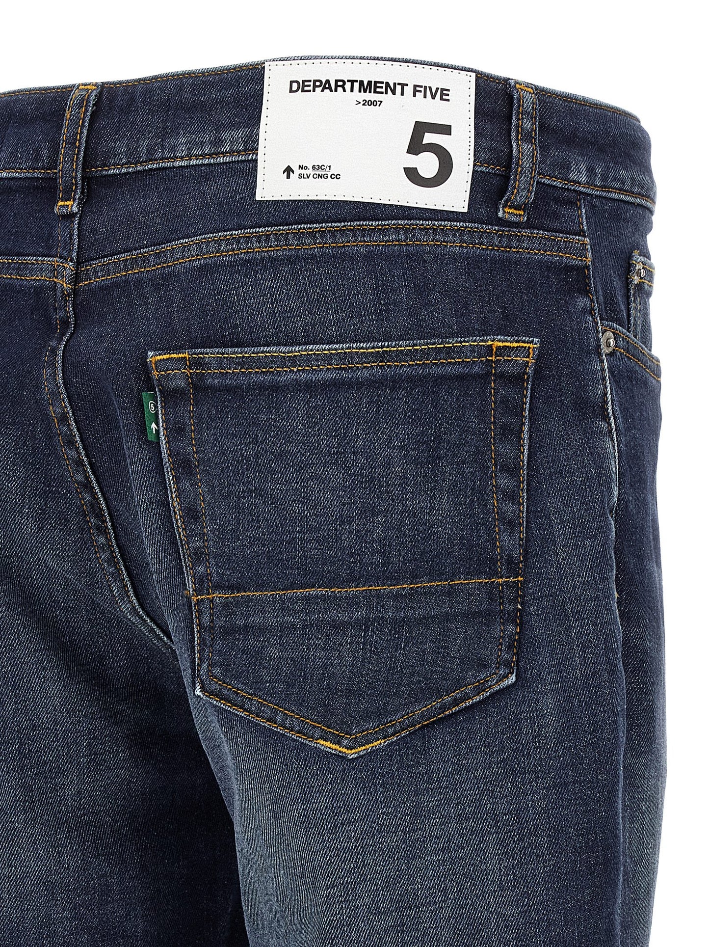 Jeans by Department 5 for men in stretch denim cotton blue features an sartorial straight-leg & regular-fit and long with a cut for a sartorial finish.