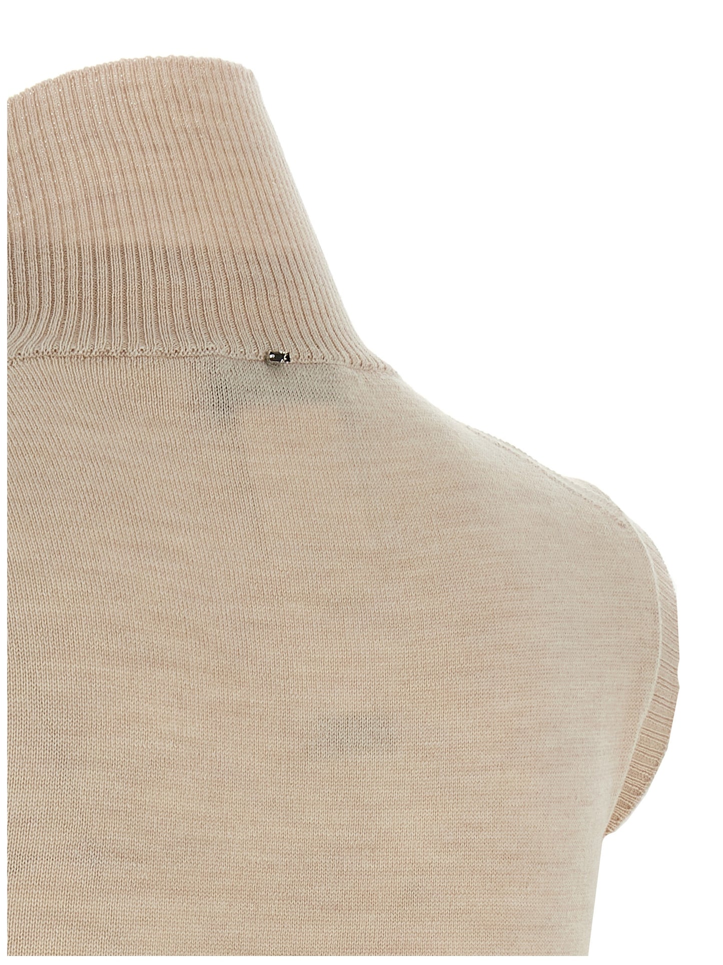 Cardigan by Sportmax for women in virgin wool beige presents a textural silhouette, artfully finished with a textural and for a sophisticated, textural look.