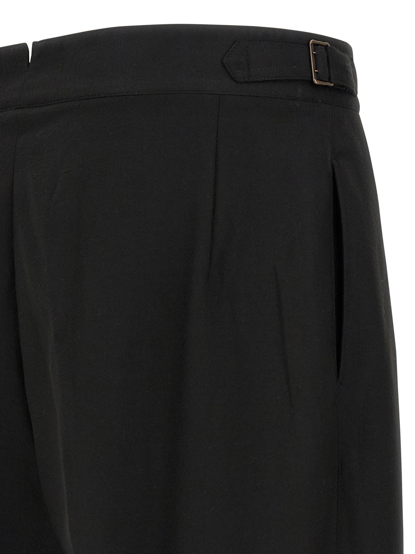 Trousers by CELLAR DOOR for men in polyester & viscose black features an sartorial silhouette, showcasing a precise straight and long with a sartorial for a refined look.