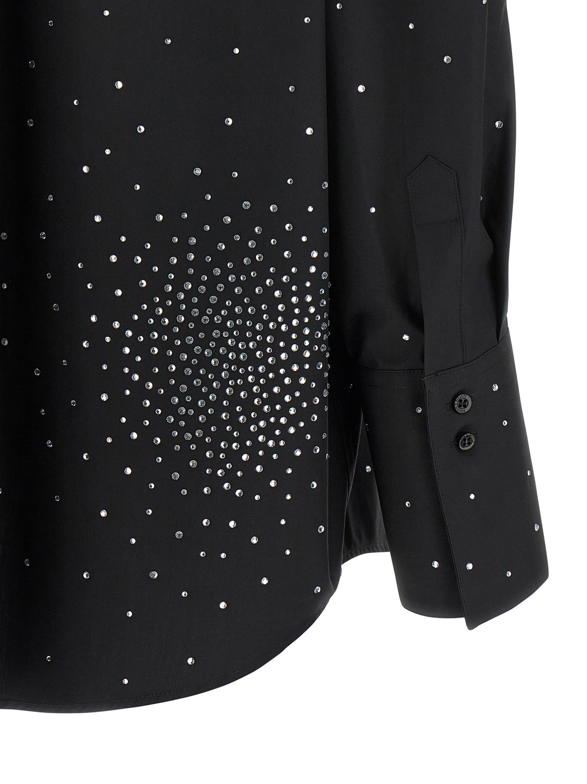 Giuseppe Di Morabito Women's Long-Sleeve Cotton & Rhinestone Blouse - Black