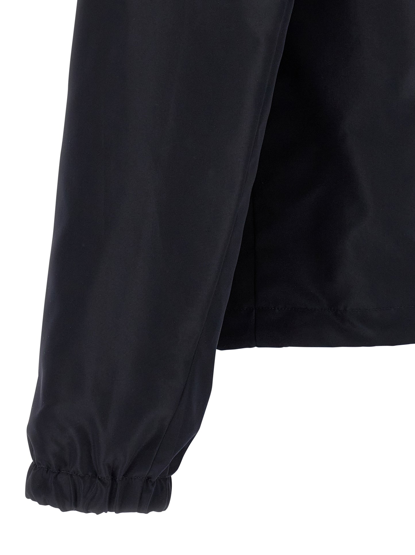 Hooded Windbreaker Jacket by Fendi for men in polyester blue & print features an magnificent silhouette, showcasing the sophisticated and functional pockets, hooded & windproof for a premium, magnificent look.