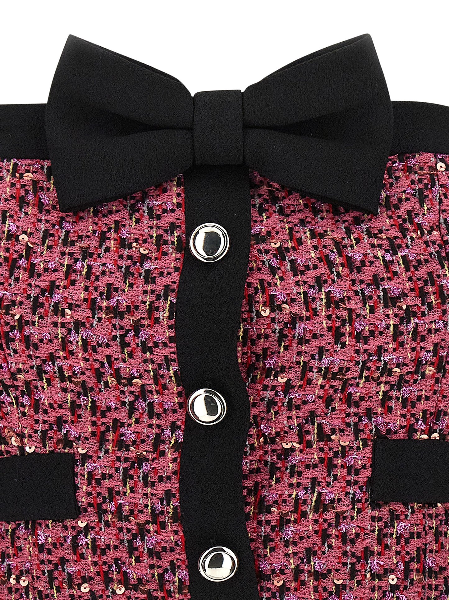 Tank Top by Alessandra Rich for women in polyamide polyester wool tweed & sequins multicolor & pink showcases a perennial silhouette, artfully detailed with a design and a perennial .