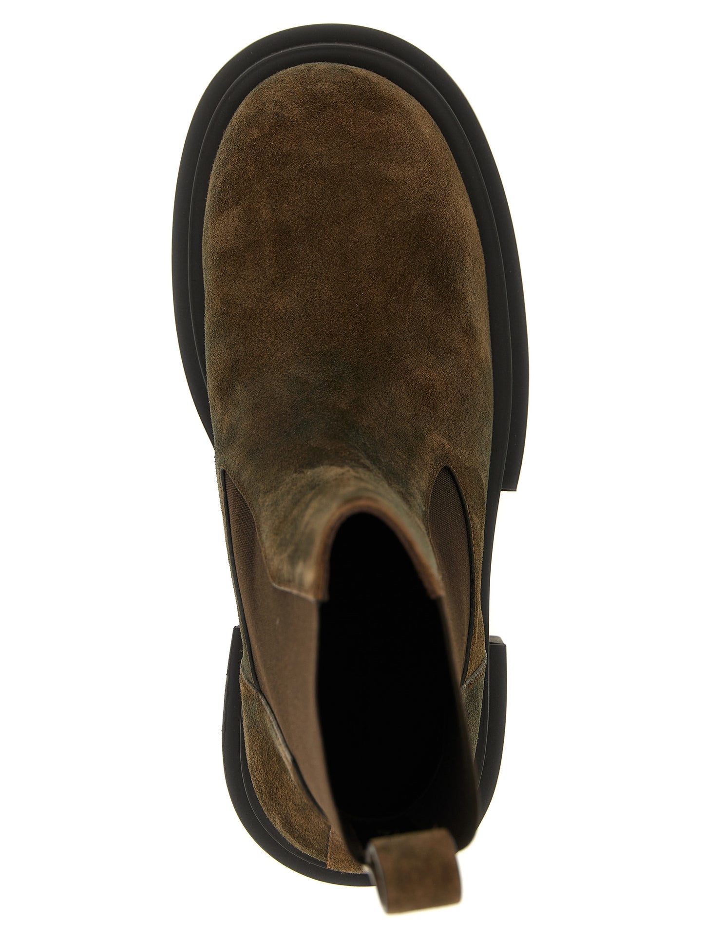 Ankle Strap Boots by Rick Owens for men in suede calfskin leather brown features an dynamic silhouette, showcasing the dynamic Men's Suede Calfskin Leather Ankle Strap Boots design with its distinctive and elegant .