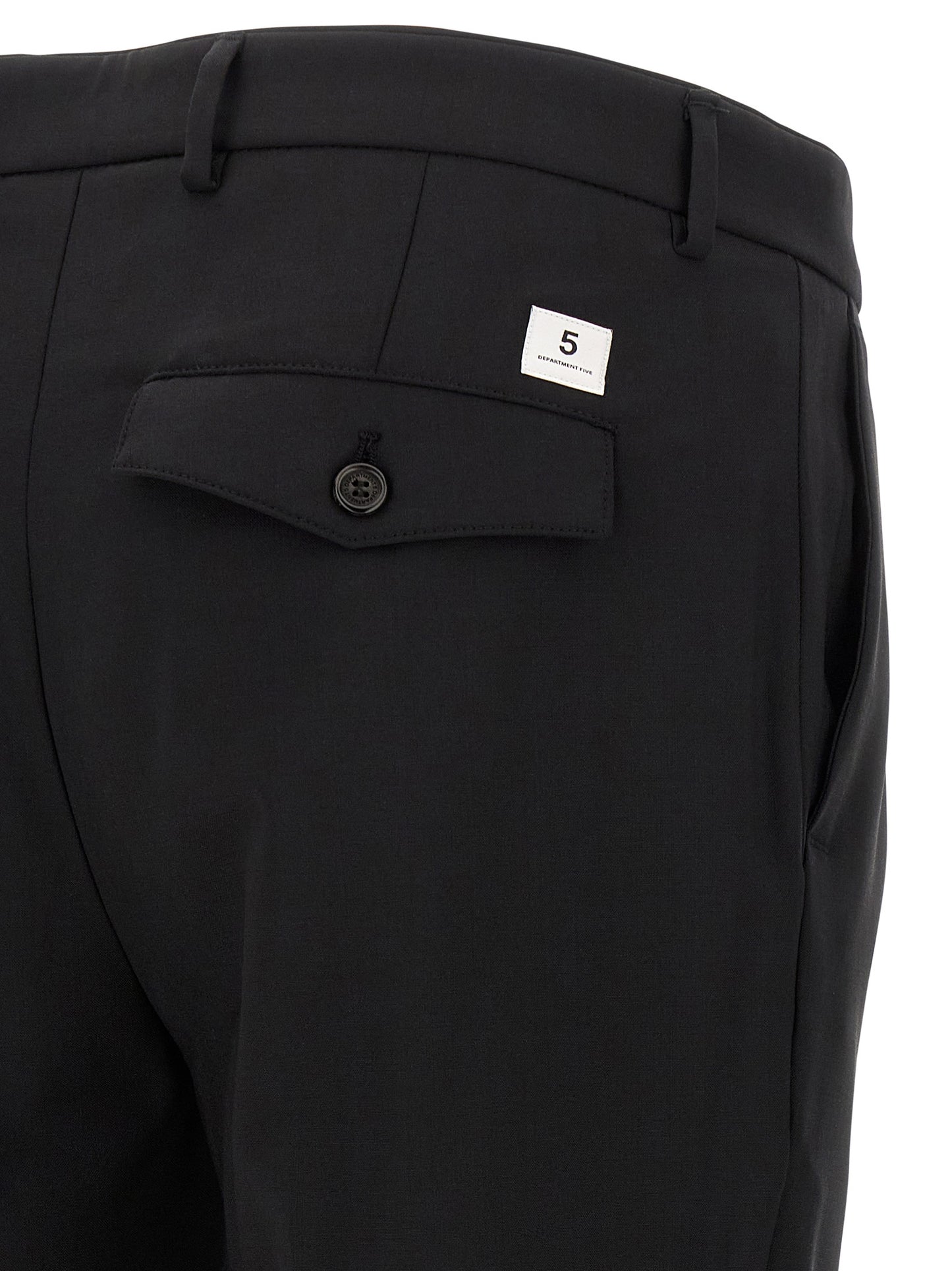 Trousers by Department 5 for men in polyester & virgin wool black presents a smart silhouette, meticulously detailed with a smart cropped, a smart cropped, and a smart .