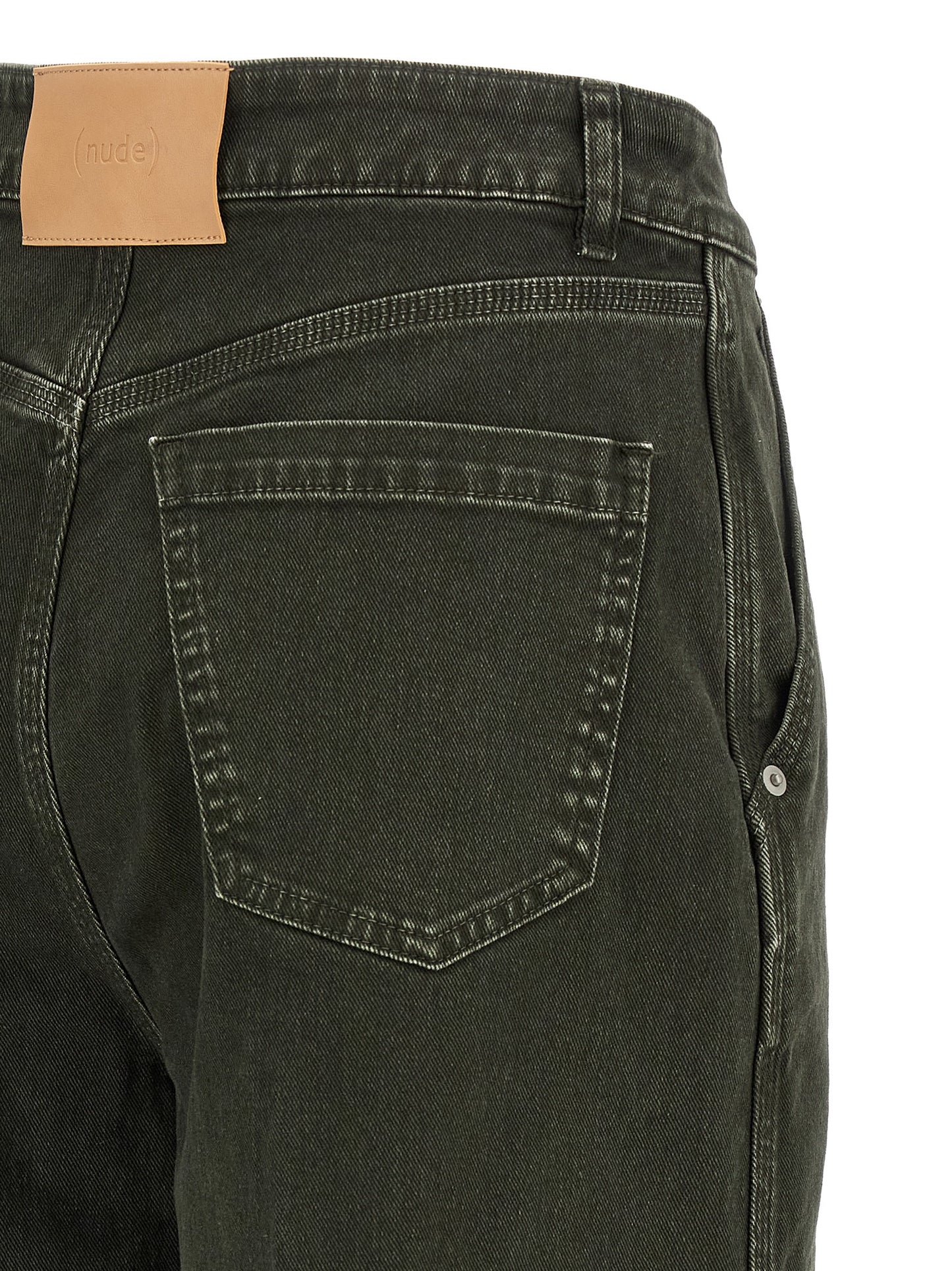 Jeans by NUDE for women in stretch denim cotton black, nude & signature features an sophisticated high rise and wide with a precise long, creating a sophisticated and sophisticated silhouette.