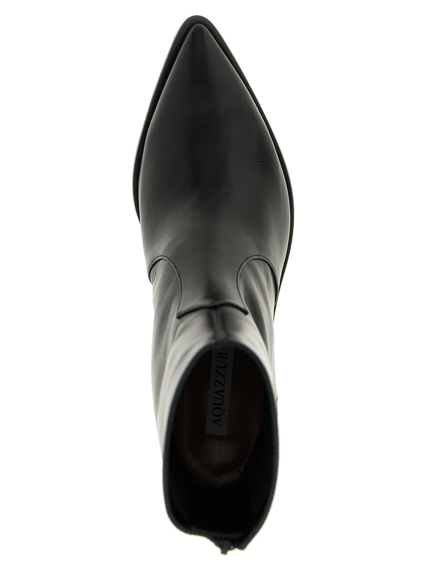 Ankle Chelsea Boots by Aquazzura for women in bos taurus calfskin leather black showcases a impeccable silhouette as Women's Bos Taurus Calfskin Leather Ankle Chelsea Boots, artfully defined by a impeccable and a impeccable pointed toe style.