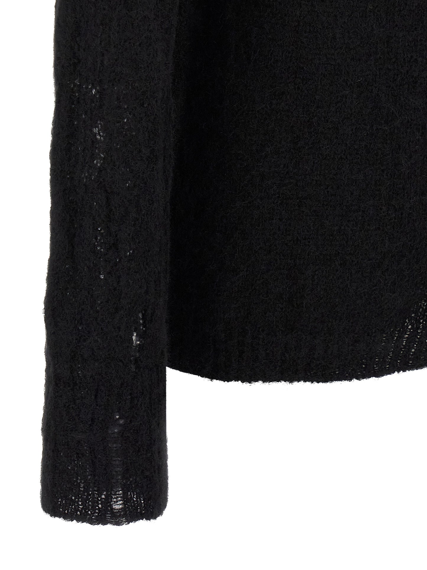 Cardigan by Thom Krom for men in alpaca wool & polyamide black showcases a captivating silhouette, artfully detailed with a captivating and for a truly sophisticated captivating look.