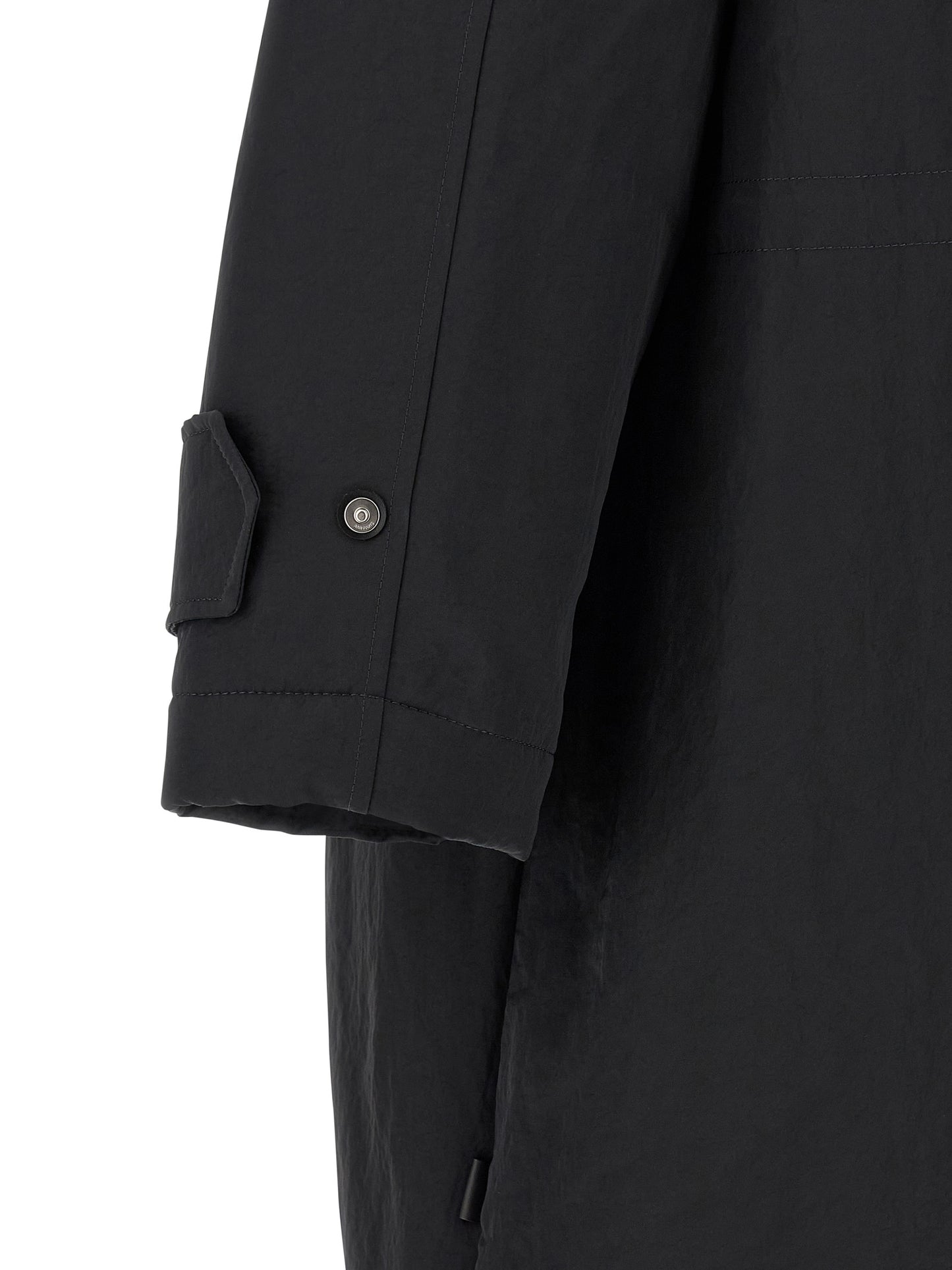 Hooded Parka by Ami Paris for men in polyamide gray presents a decadent silhouette, showcasing the decadent and functional hooded & insulated for a premium, weather-ready look.