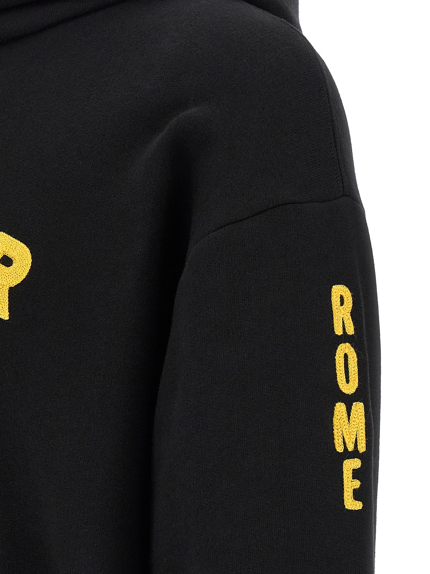 Sweatshirt Hoodie by Valentino Garavani for men in cotton black showcases a city-ready silhouette, artfully detailed with a signature and for a city-ready finish.
