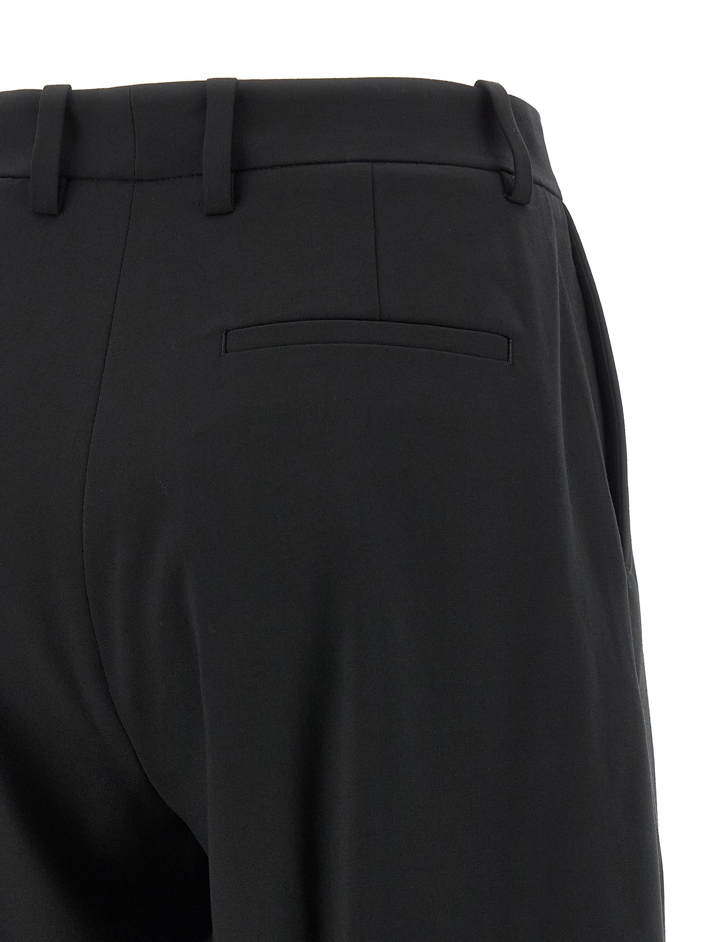 Trousers by MONCLER GENIUS for women in polyester & virgin wool black features an on trend silhouette, showcasing a sophisticated with a long and for an on trend finish.