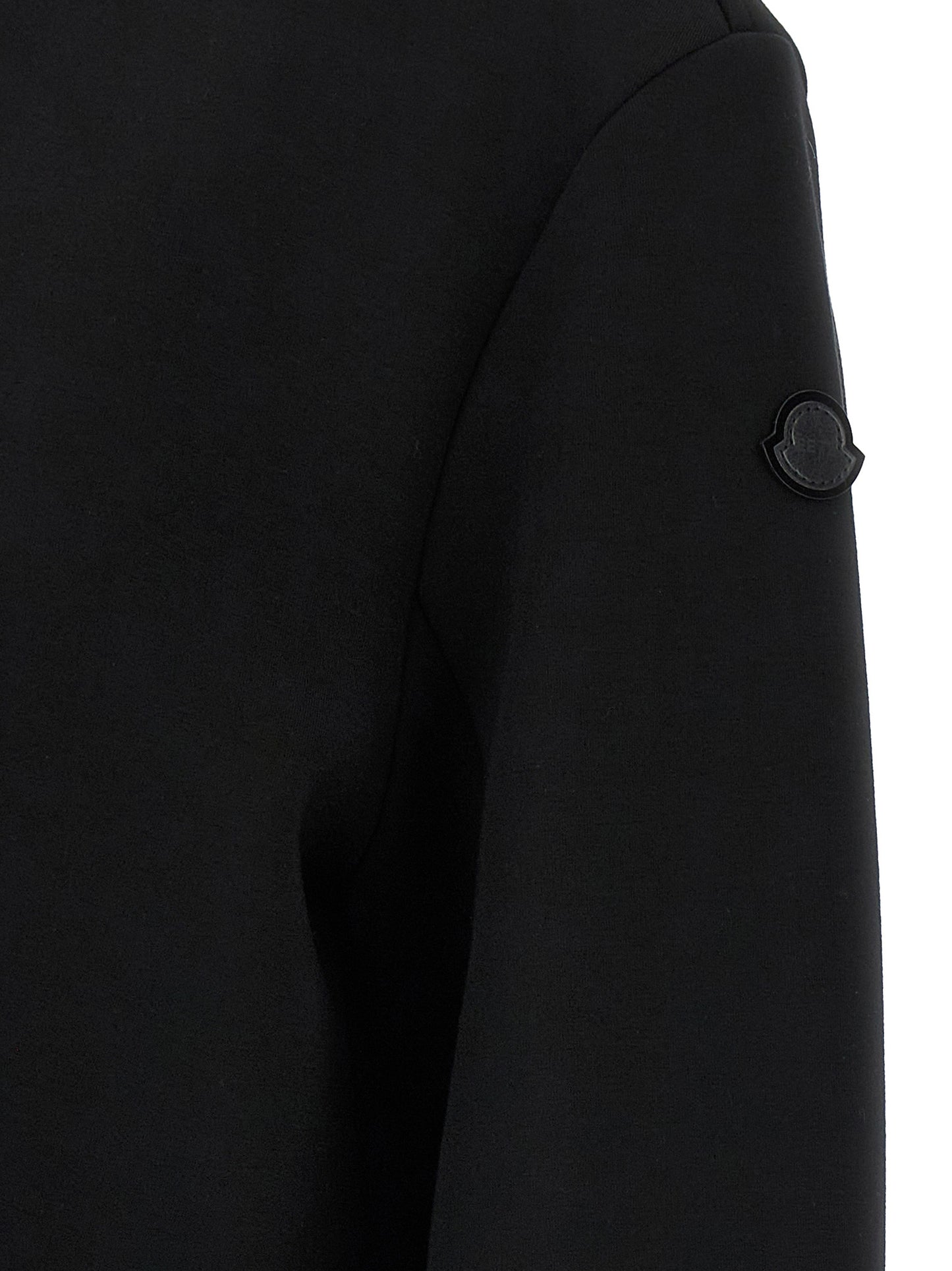 Activewear Sweatshirt by MONCLER GENIUS for women in stretch viscose black showcases a athletic silhouette with sleeves, a athletic , and high-performance for a athletic aesthetic.