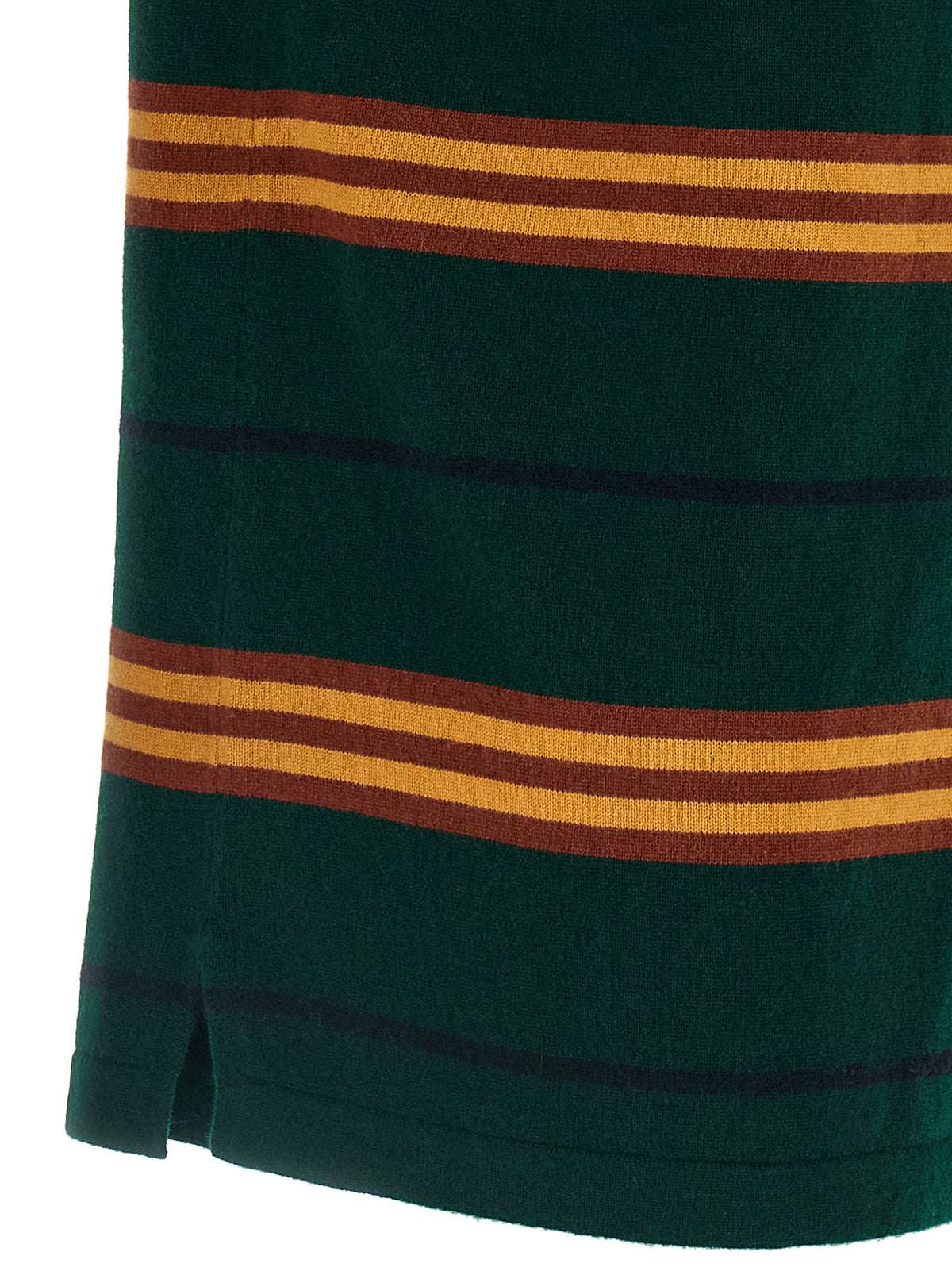 Guest in Residence Women's Long-Sleeve Cashmere Polo Shirt - Bicolour Green Striped