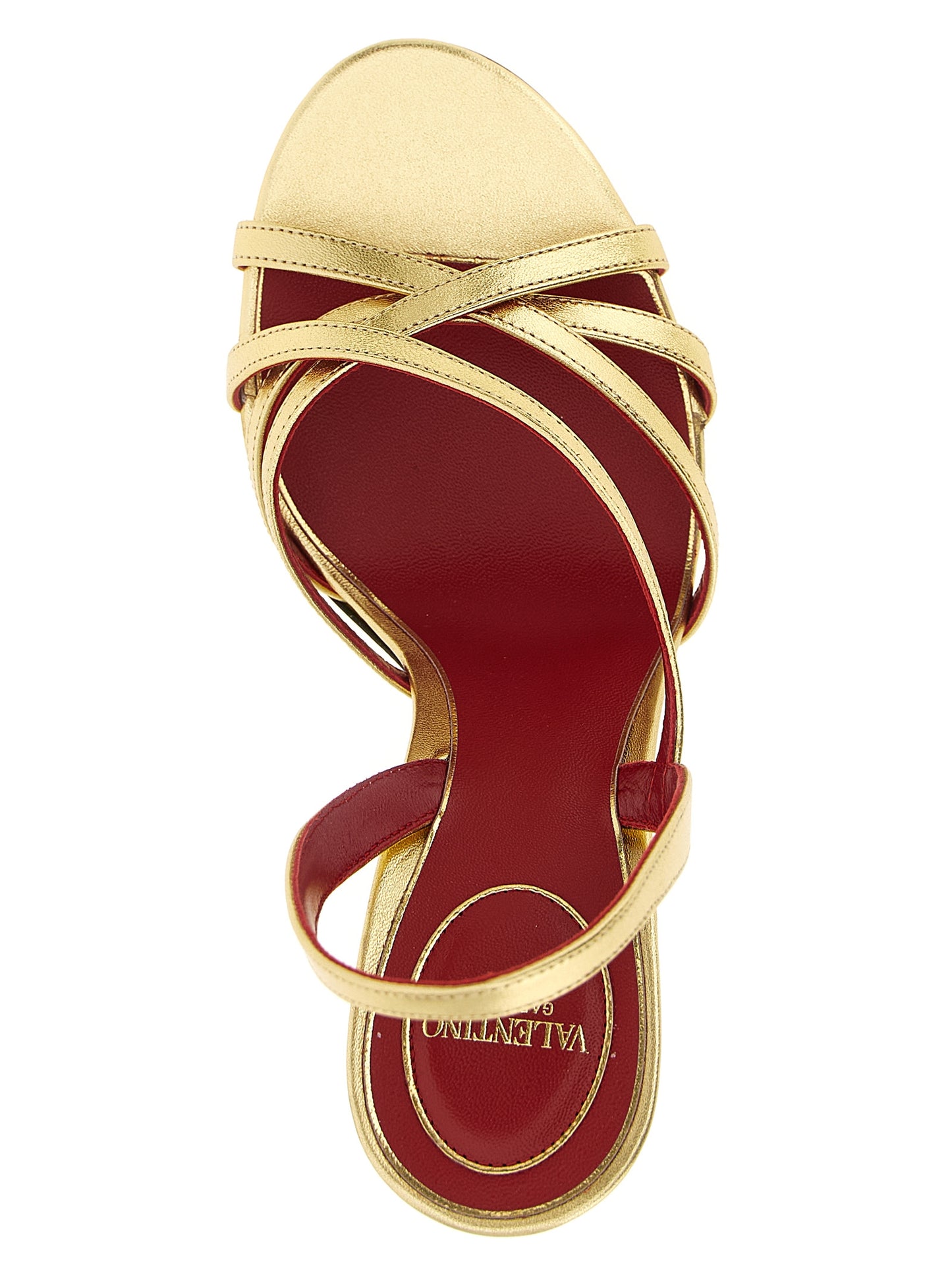 Stiletto Sandals by Valentino Garavani for women in lambskin leather gold & signature features an effortlessly chic silhouette from the V Logo Women's Lambskin Leather Stiletto Sandals collection, showcasing a effortlessly chic stiletto and elegant .
