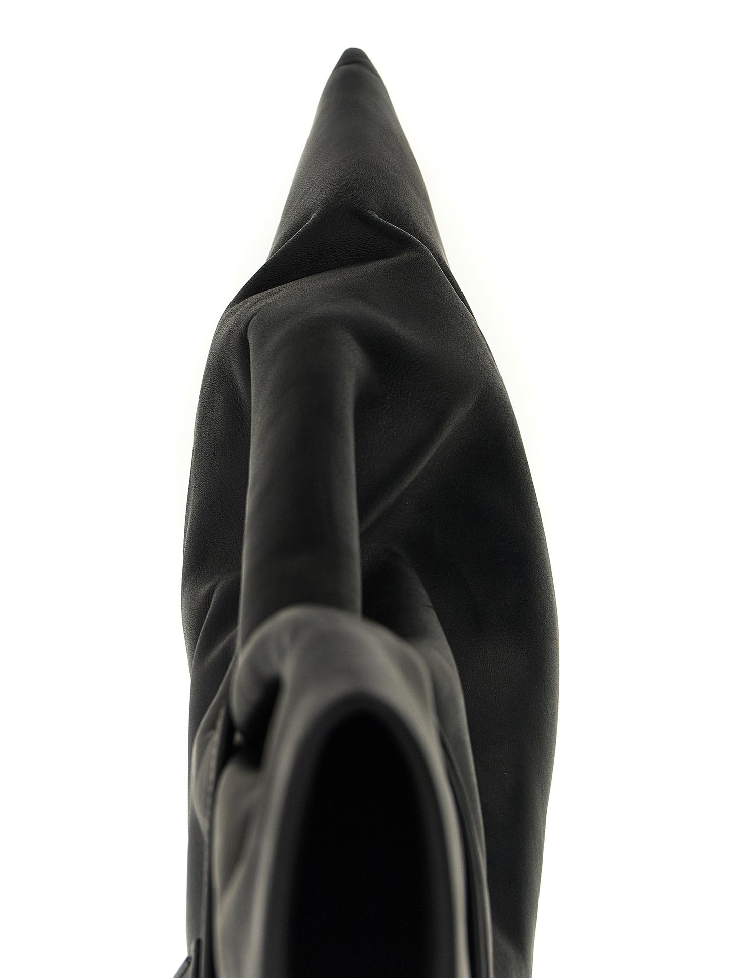 Platform Ankle Strap Boots by Rick Owens for women in pvc & cowhide leather black & transparent features an high-performance silhouette, showcasing the sophisticated design of the Women's PVC & Cowhide Leather Platform Ankle Strap Boots with a platform and a refined .