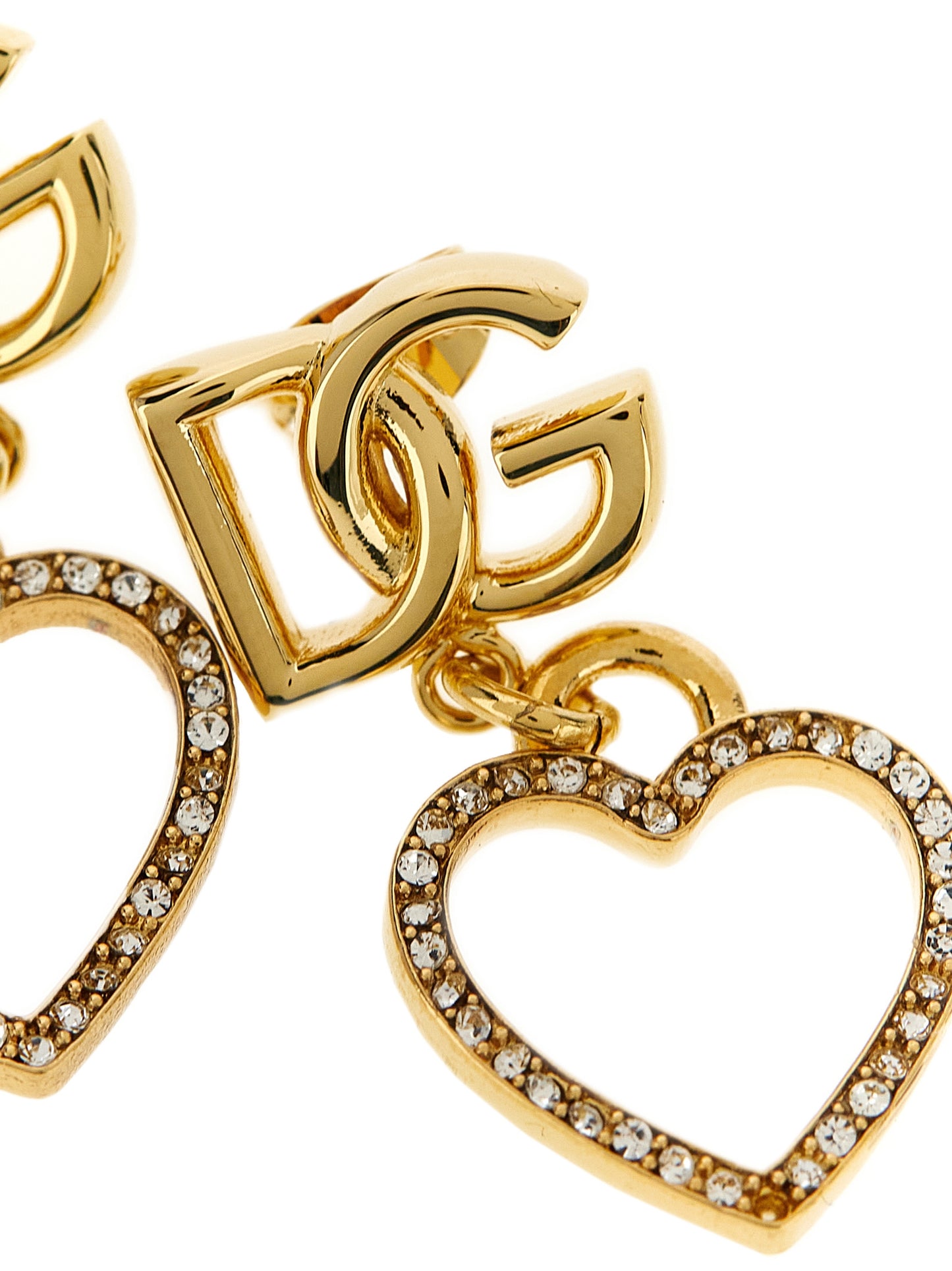 Earrings by Dolce & Gabbana for women in stretch polyamide gold presents a resplendent silhouette, artfully capturing the essence of the Women's Gold Brass & Glass Earrings with a resplendent for a sophisticated look.