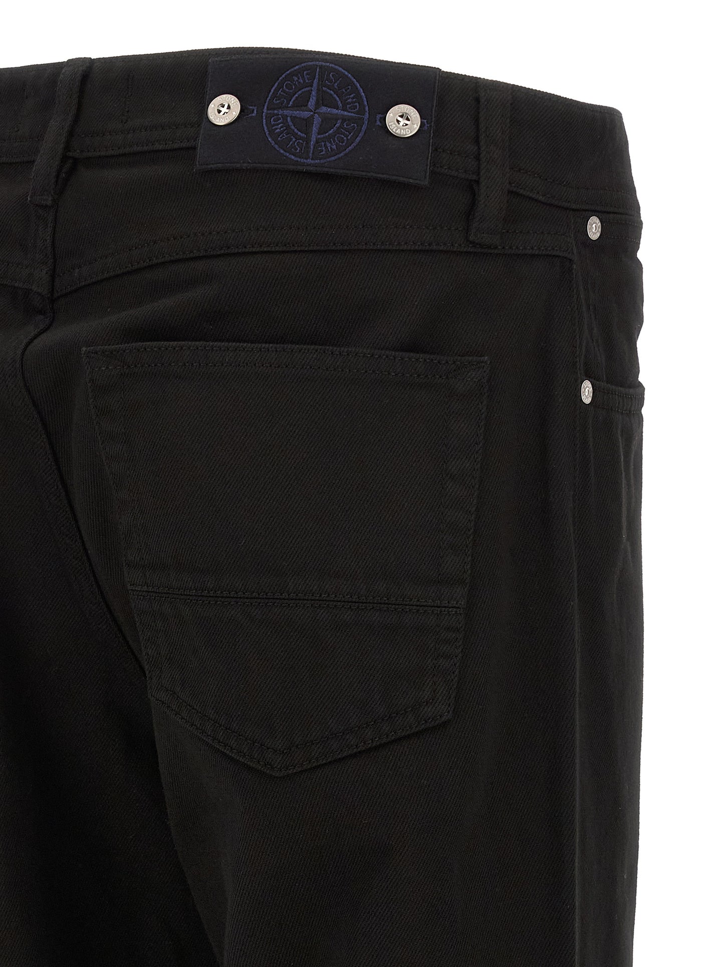 Jeans by Stone Island for men in denim cotton black & signature features an sartorial straight-leg and long with a cut for a sartorial finish.