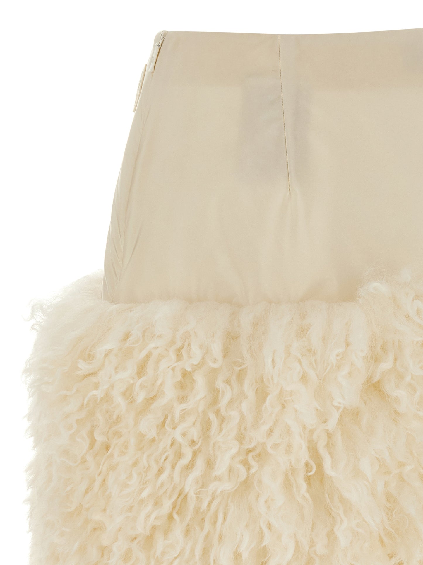 Skirt by Moncler for women in nylon felt white features a captivating silhouette, showcasing the captivating Women's Nylon Felt Long Skirt design with a sophisticated long for a captivating look.