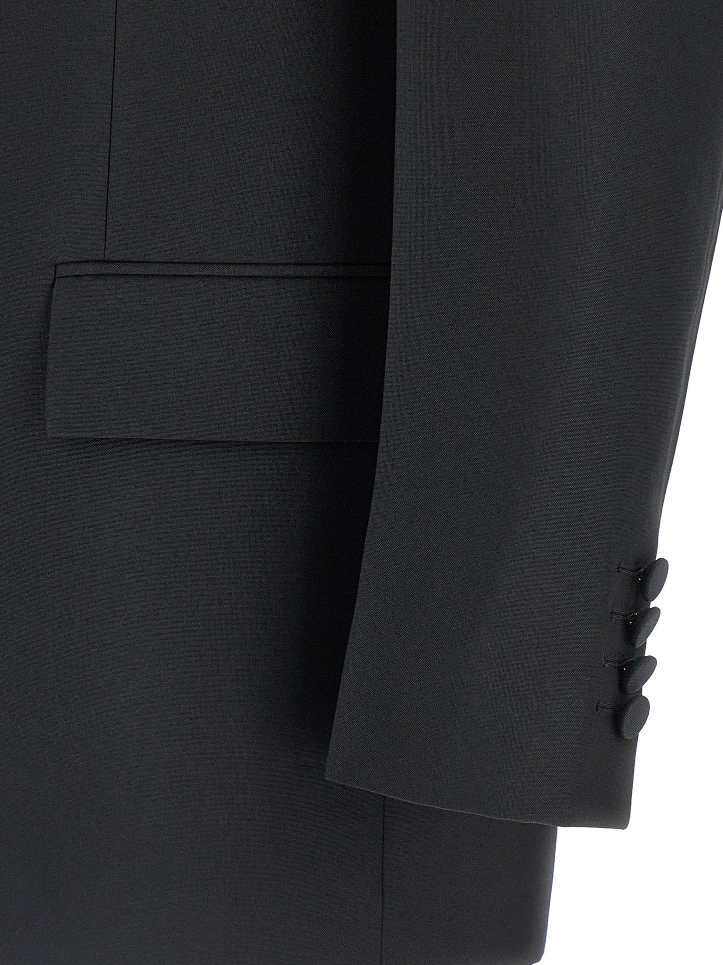 Blazer by Gucci for men in polyester & viscose black & signature features an sartorial silhouette, showcasing a sophisticated and sartorial for a truly sartorial finish.