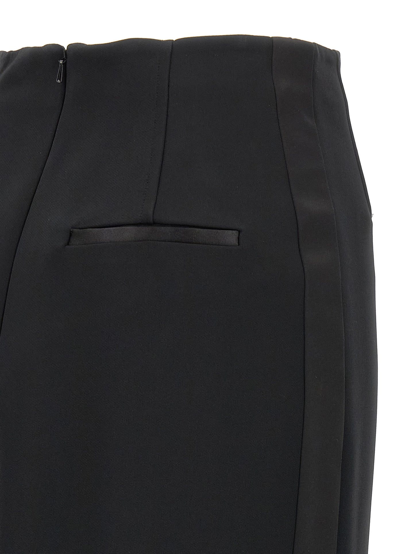 Skirt by Max Mara for women in viscose satin black features a contoured silhouette from the Women's Viscose Satin Midi Skirt collection, characterized by its contoured midi for a contoured finish.