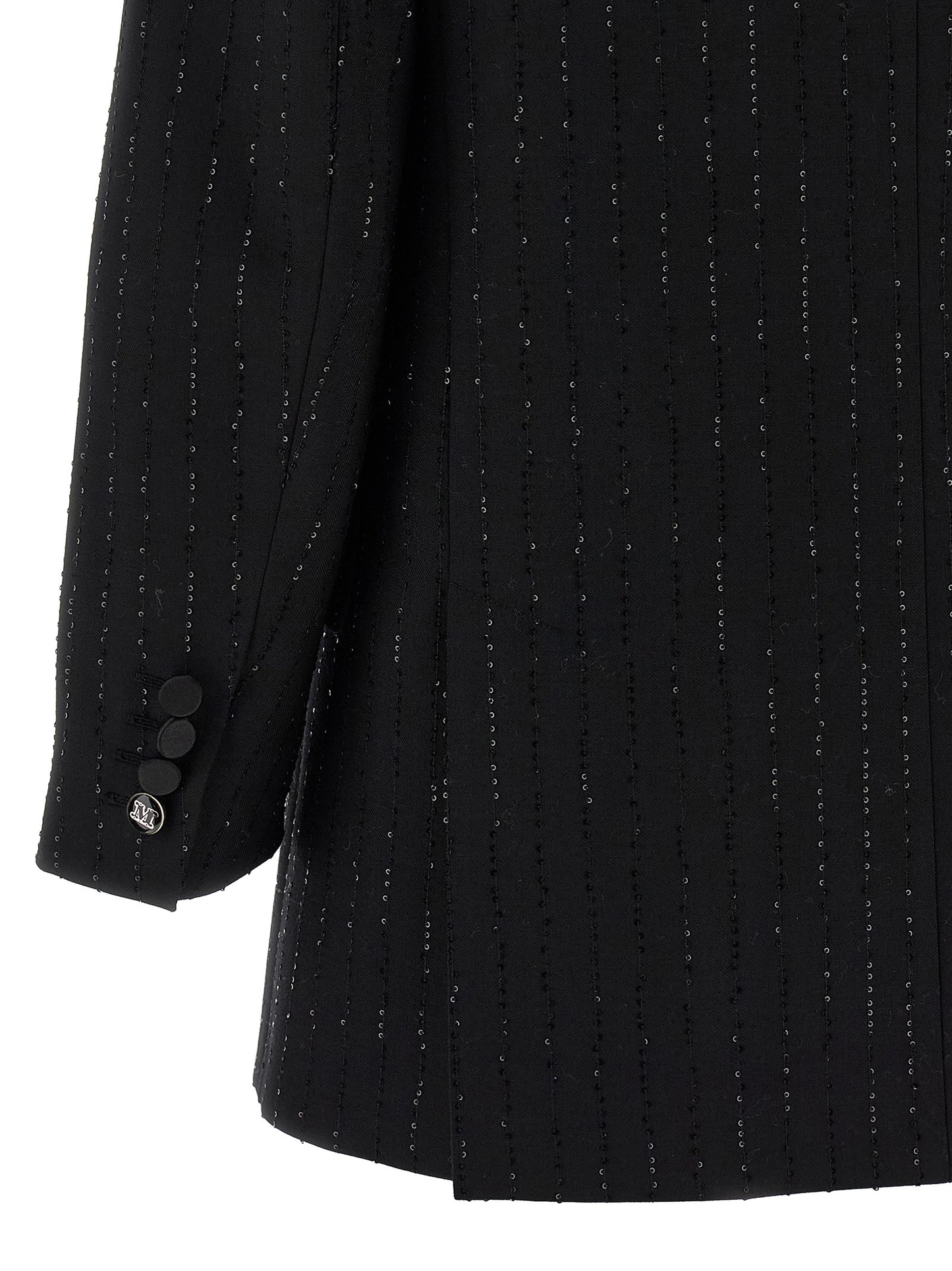 Blazer by Max Mara for women in virgin wool polyamide & sequins black, jacquard & monogram presents a distinguished silhouette, detailed with a distinguished and distinctive for a truly sophisticated finish.