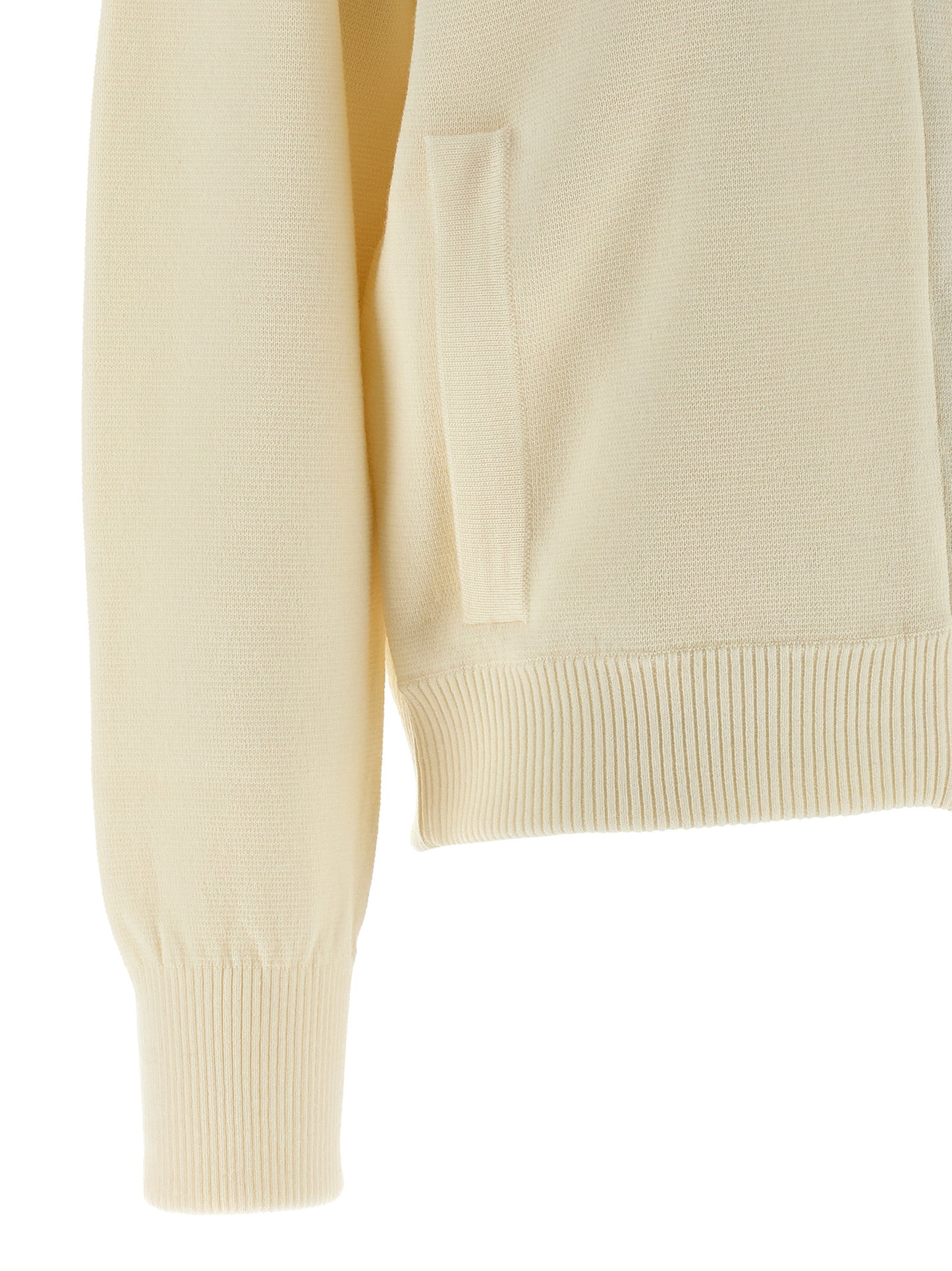 Cardigan by Max Mara for women in virgin wool white features a dramatic silhouette, showcasing a sophisticated and dramatic detail for a timeless, premium look.