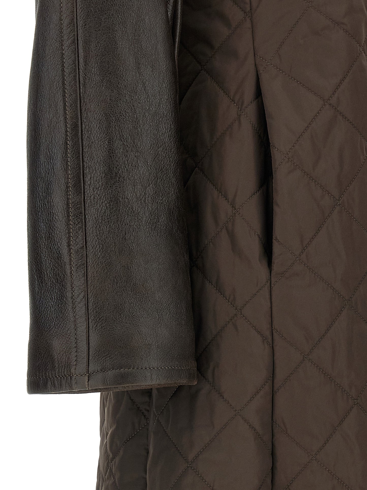 Overcoat by Max Mara for women in polyamide nappa leather brown & monogram showcases a enveloping silhouette, detailed with distinctive and a enveloping .