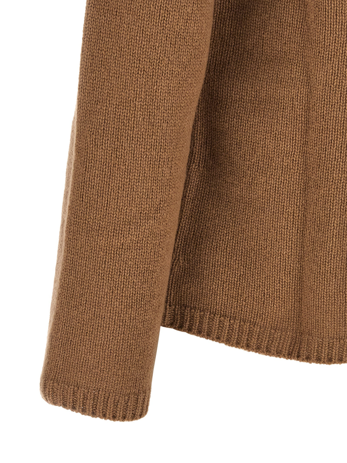 S Max Mara Women's Round Neck Cashmere & Polyamide Cardigan - Brown