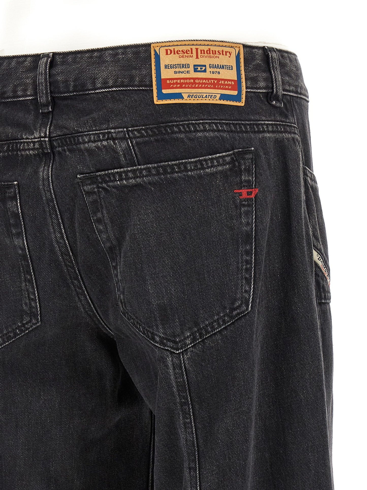 Jeans by Diesel for women in lyocell & denim cotton black features a polished silhouette with a polished wide, reaching a polished long and finished with a polished mid rise.