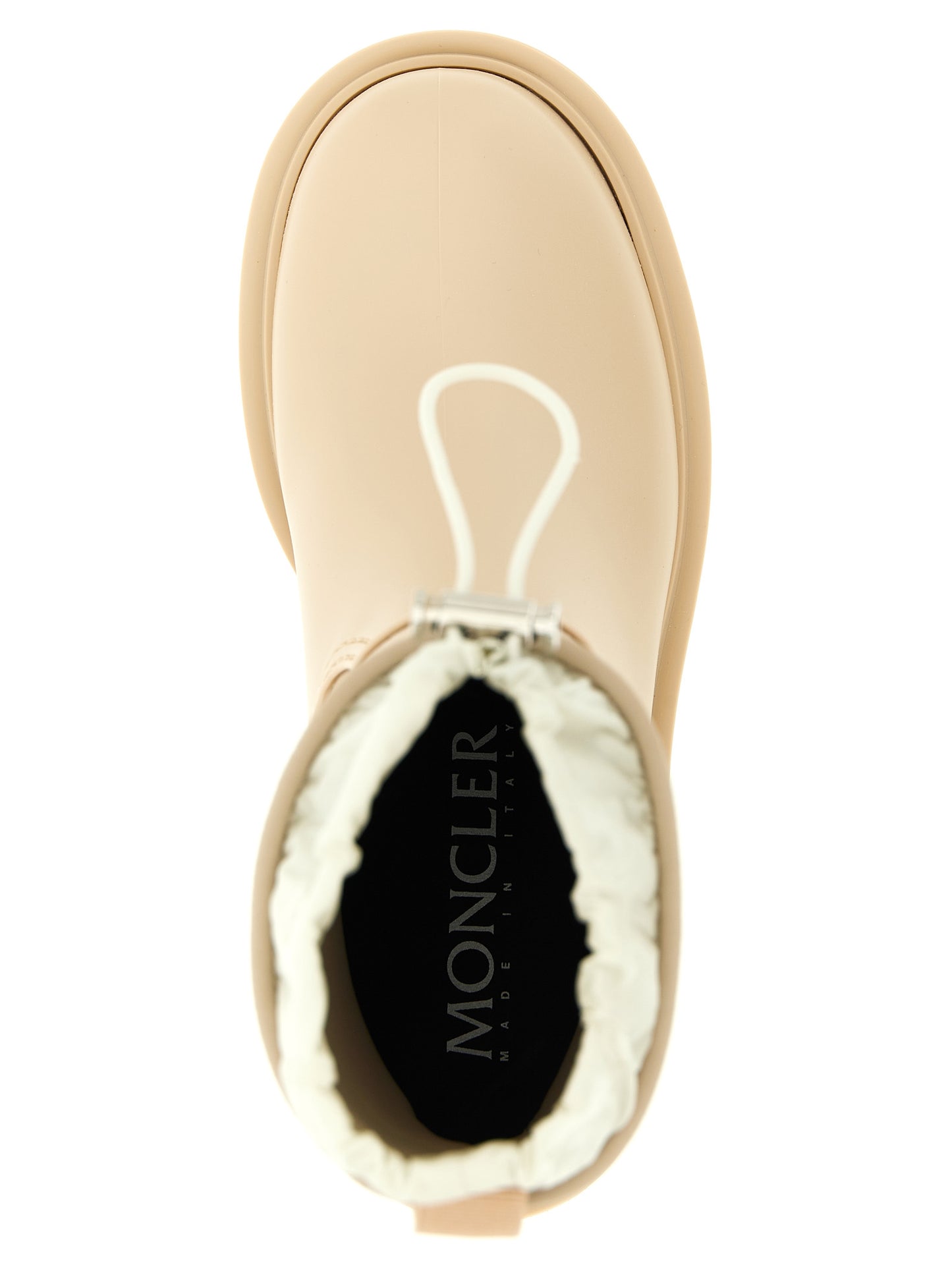 Ankle Rain Boots by Moncler for women in nylon eva & pvc beige features an avant-garde Women's Nylon EVA & PVC Ankle Rain Boots silhouette, defined by a sophisticated and a avant-garde .