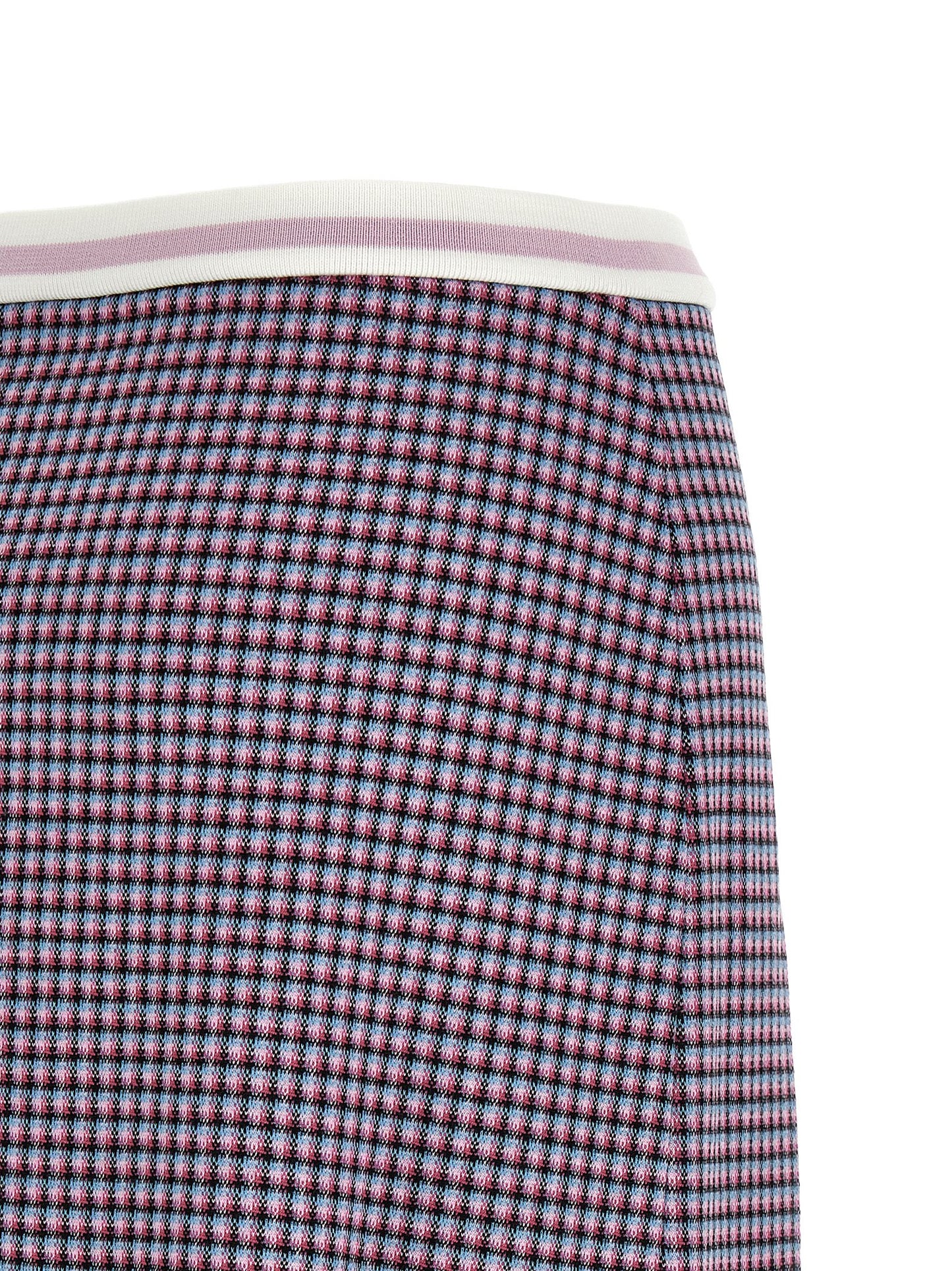 Skirt by Marni for women in stretch polyamide viscose purple & houndstooth features an tailored silhouette, artfully capturing the essence of Women's Pleated Stretch Polyamide Viscose Mini Long Skirt in a sophisticated mini long.