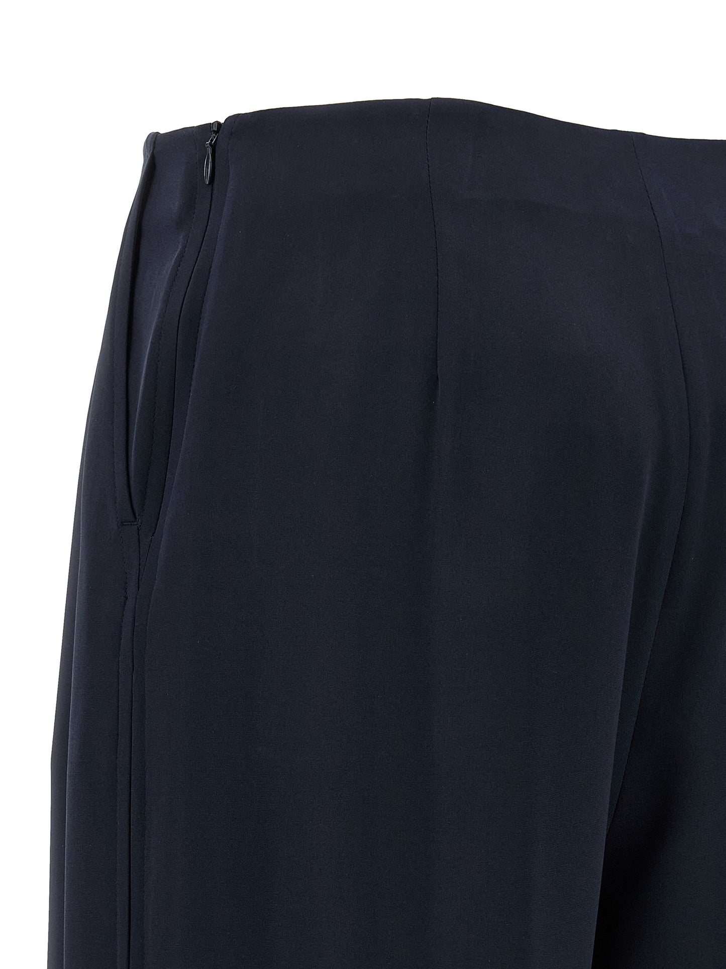 Trousers by Max Mara for women in silk blue presents a smart silhouette, meticulously detailed with a smart straight-leg & wide, a smart long, and a smart .