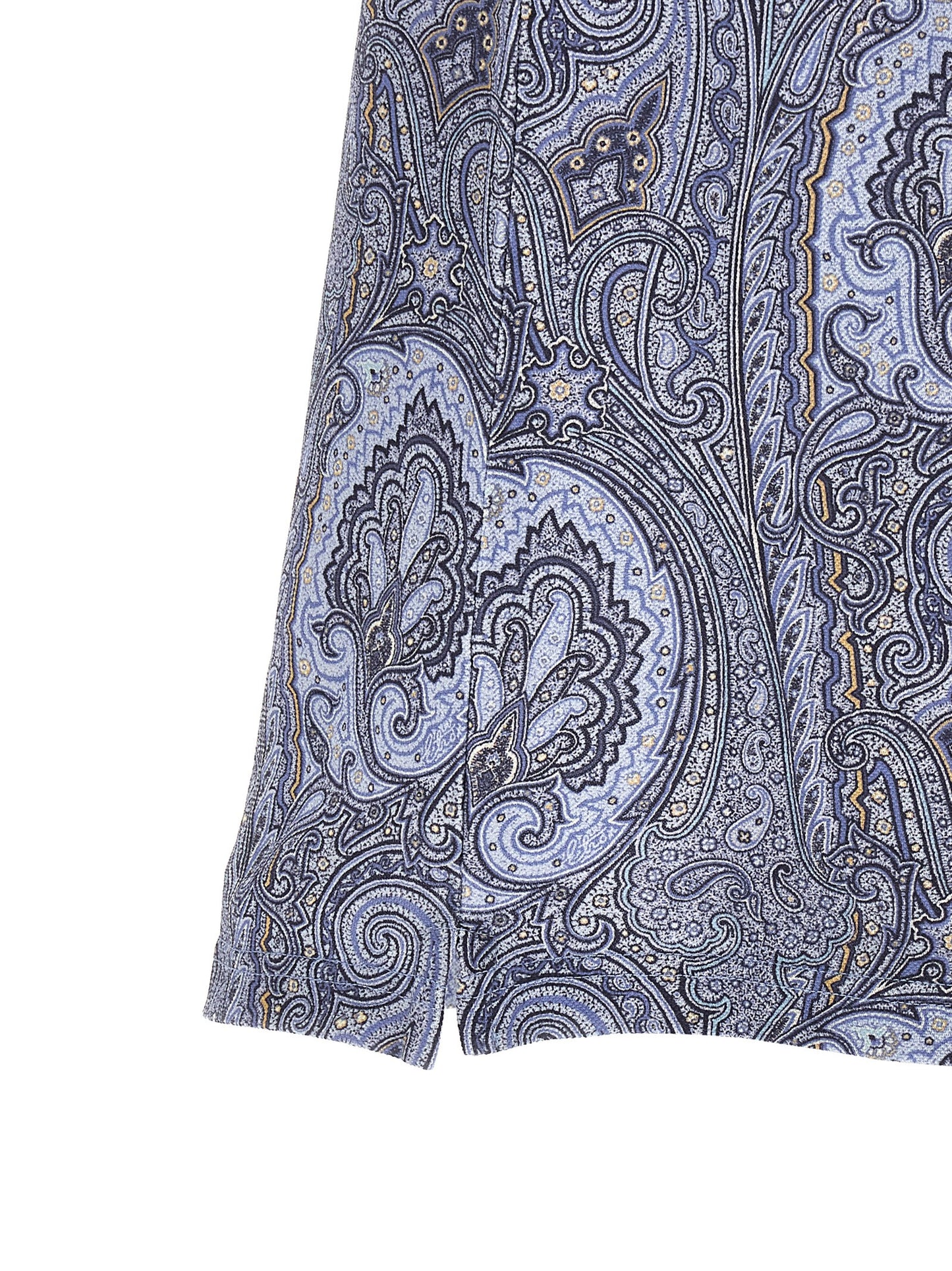 Polo Shirt by Etro for men in cotton blue & paisley presents a crisp silhouette, artfully detailed with a crisp and crisp .
