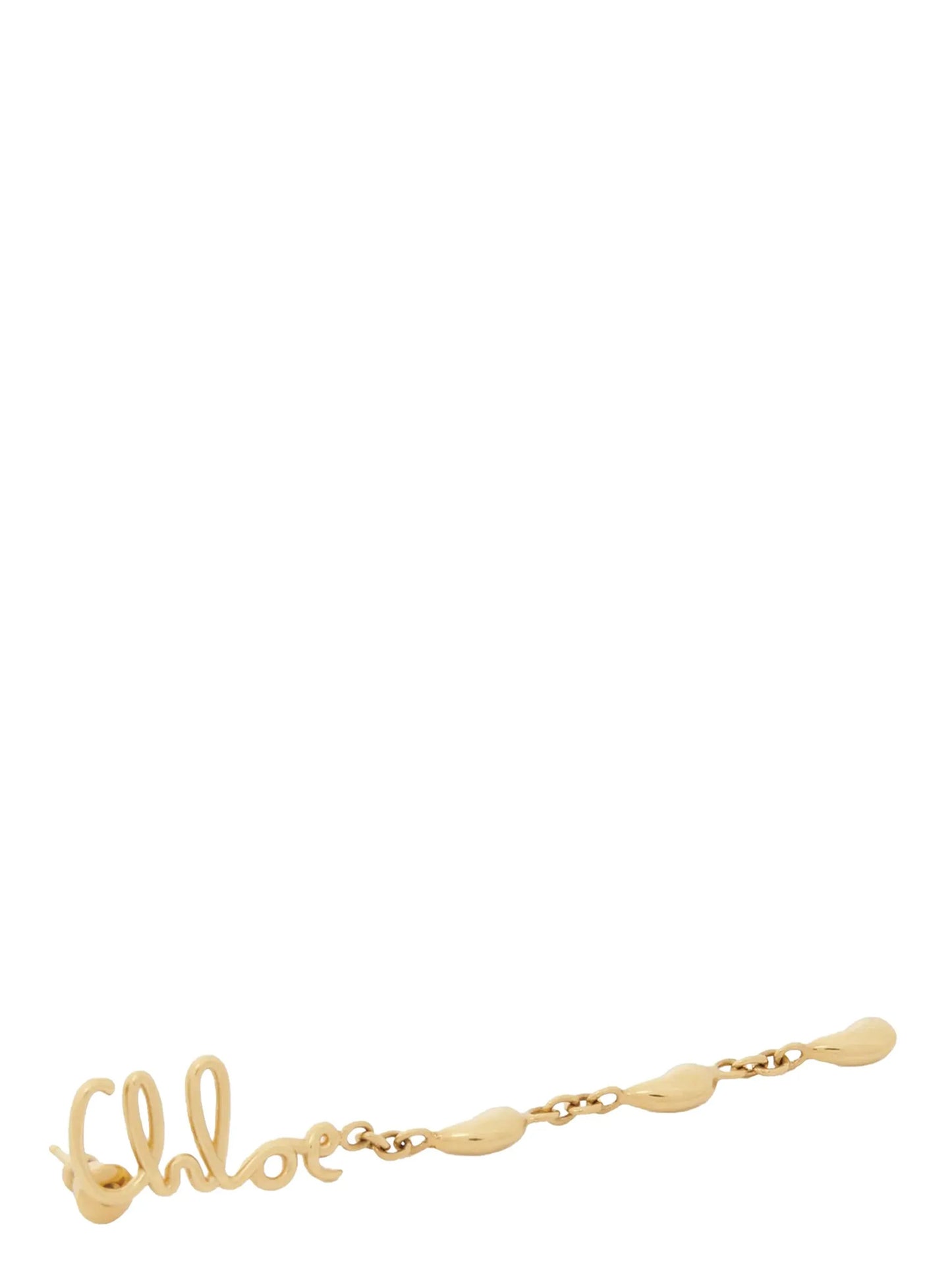 Earrings by Chloé for women in stretch cotton gold showcases a enchanting silhouette, artfully incorporating the intricate seen in the Women's Gold Brass Earrings.