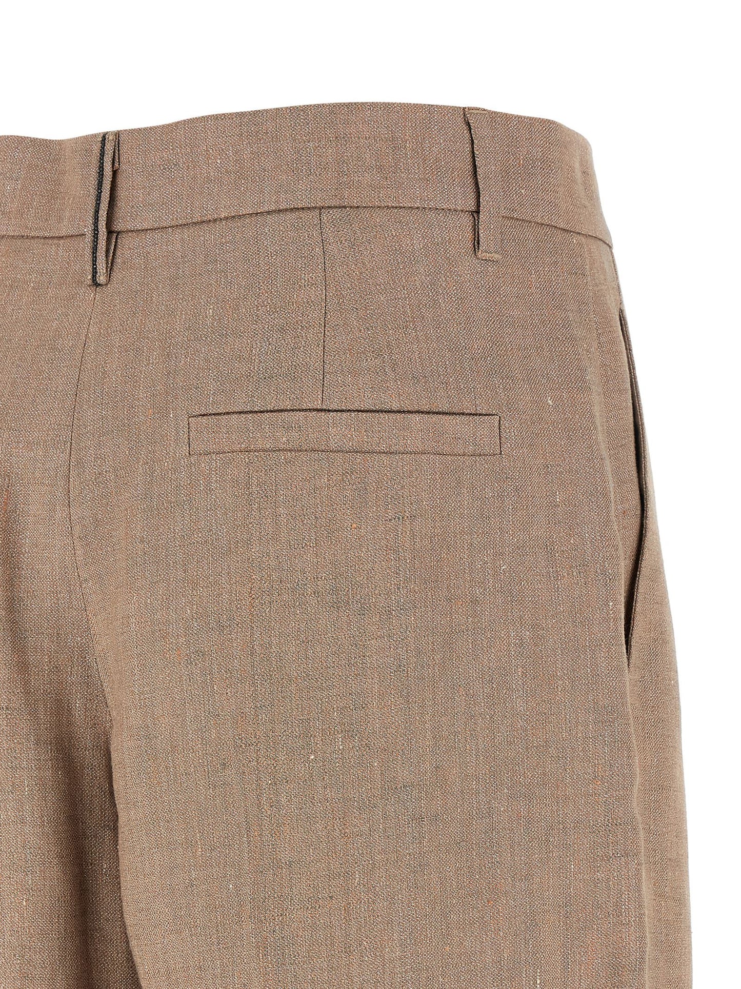 Trousers by Brunello Cucinelli for women in polyamide metallized fiber twill multicolor, pink & signature features a tailored silhouette with a tailored flared & wide, defined by its long and a sophisticated .