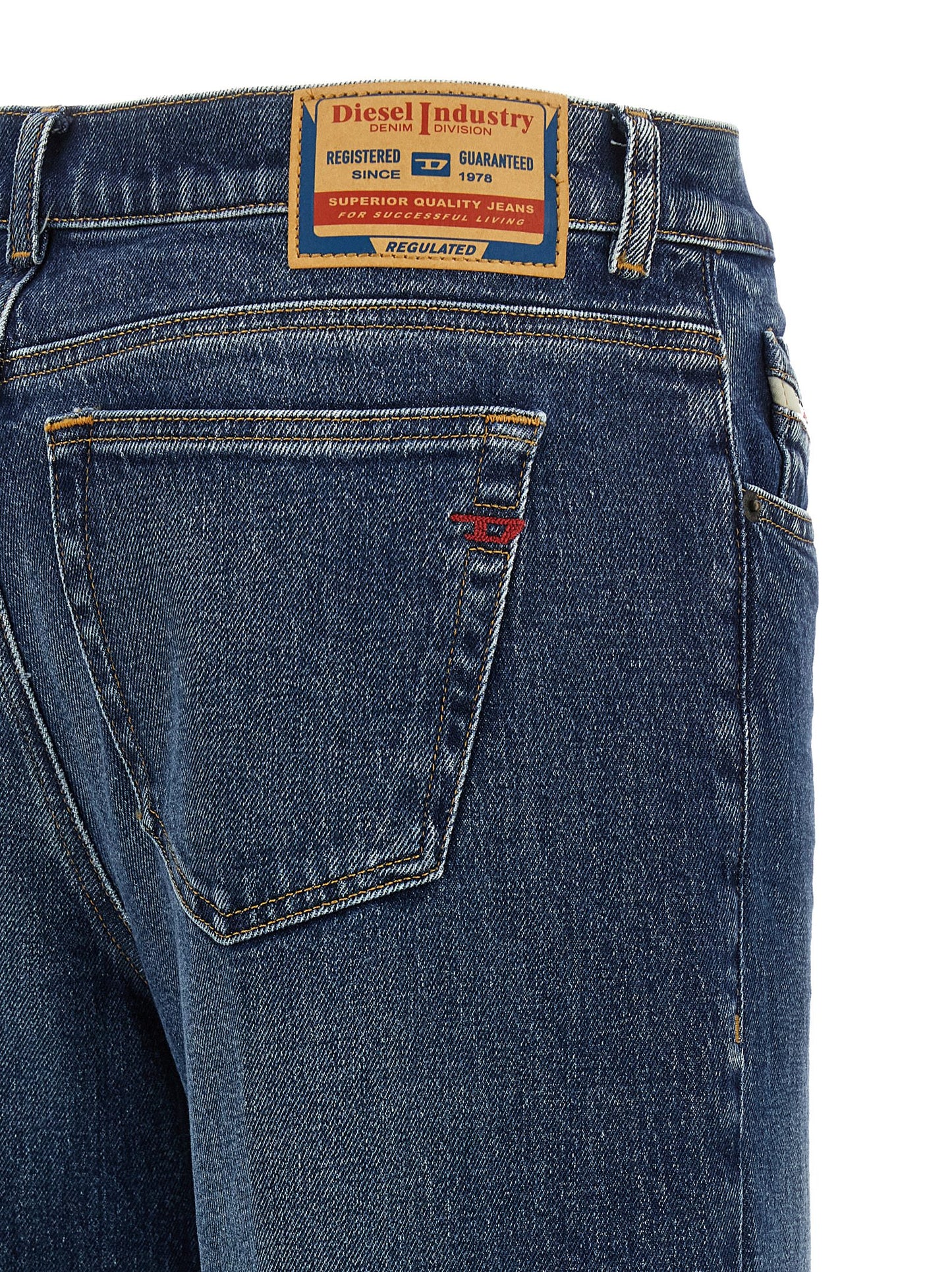 Jeans by Diesel for women in stretch denim cotton blue & signature presents a refined pantology silhouette, artfully defined by a refined pantology flared & wide, long, and a sophisticated mid rise.