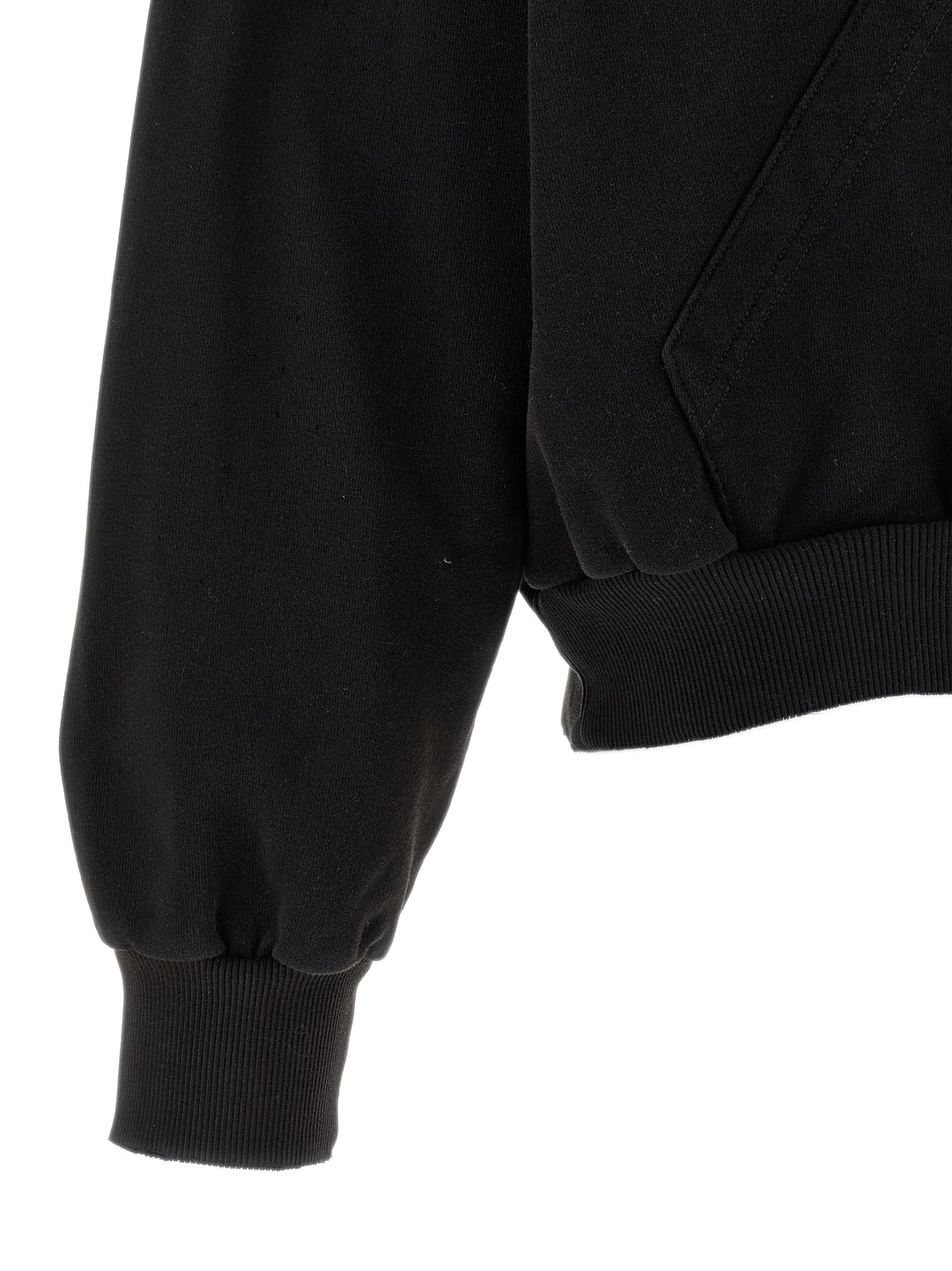 Sweatshirt Hoodie by MM6 Maison Margiela for women in cotton black, white & signature showcases a city-ready silhouette, artfully detailed with a signature and for a city-ready finish.