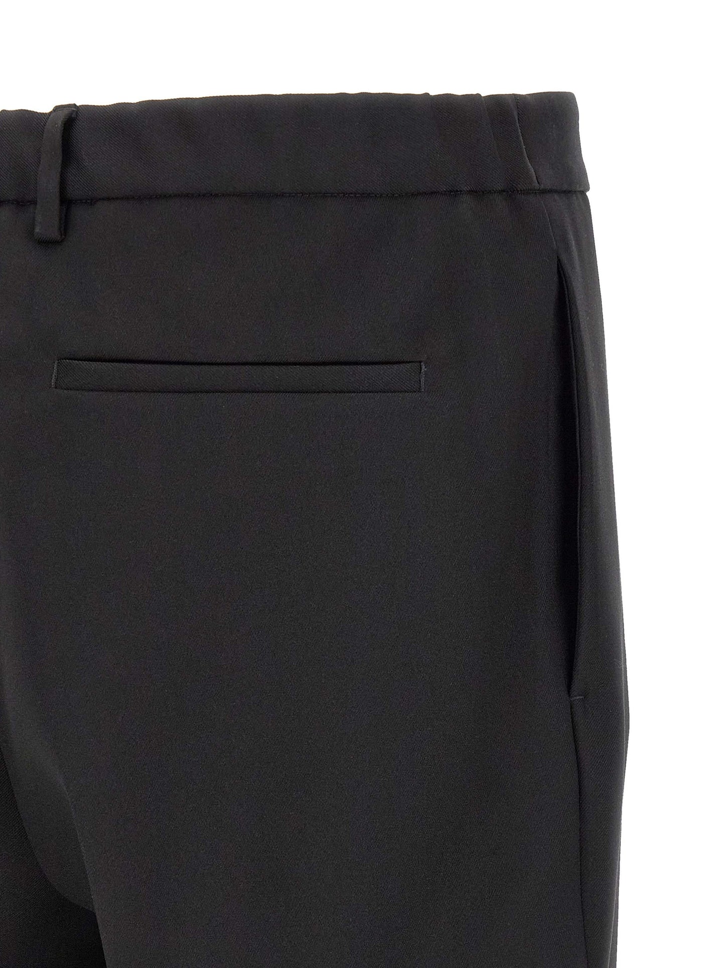 Jil Sander Men's Tapered Leg Relaxed Fit Polyester Trousers - Black