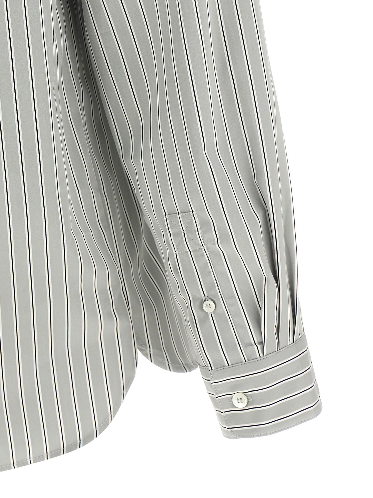 Blouse by A.P.C. for men in cotton gray & striped presents a discerning silhouette, showcasing a sophisticated and for a truly discerning finish.