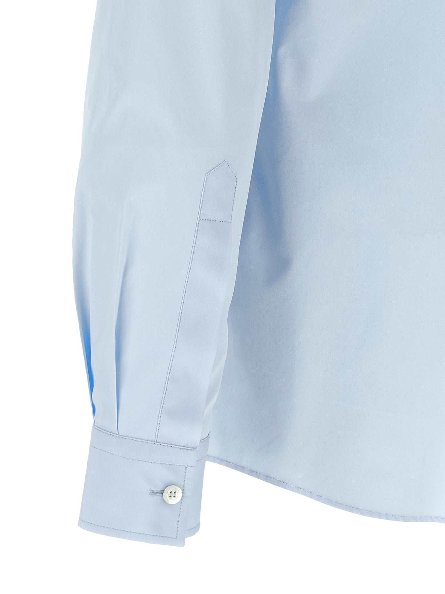 Shirt by Moschino for men in cotton light-blue & print presents a discerning silhouette, showcasing a sophisticated and for a truly discerning finish.