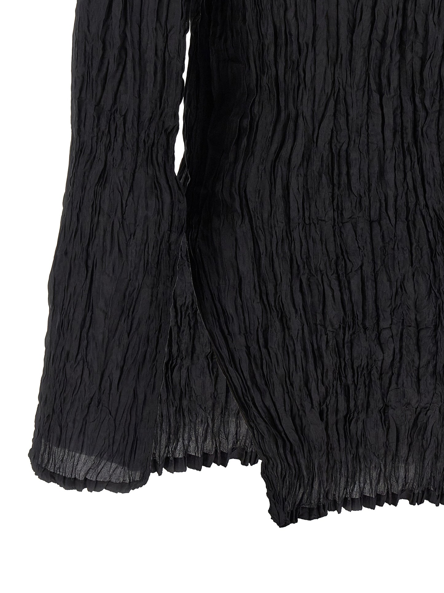 P.A.R.O.S.H. Women's Long-Sleeve Round Neck Silk Blouse - Black